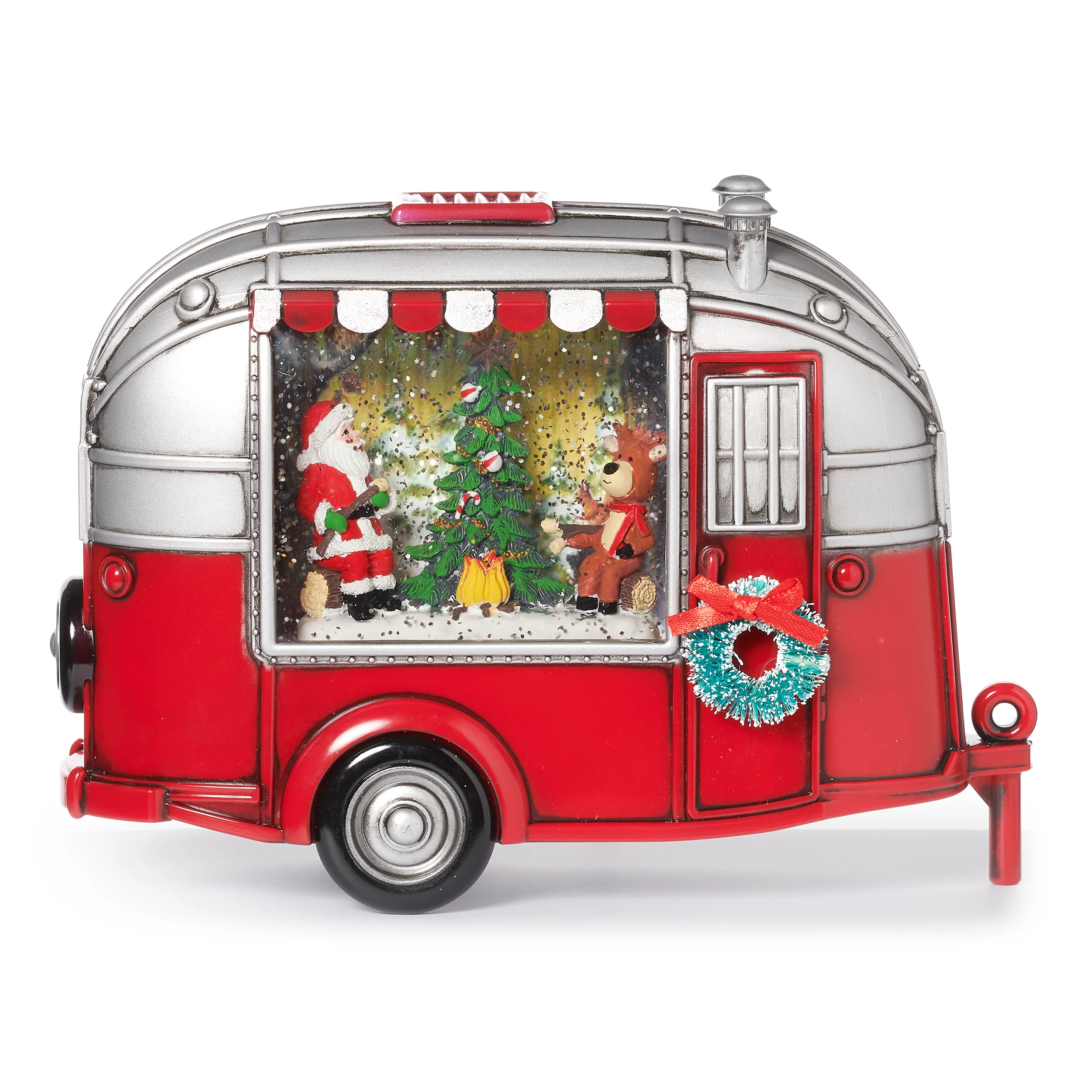 Confetti Lites Lighted Swirl Vintage Camper with Santa & Reindeer Campfire - Image 2