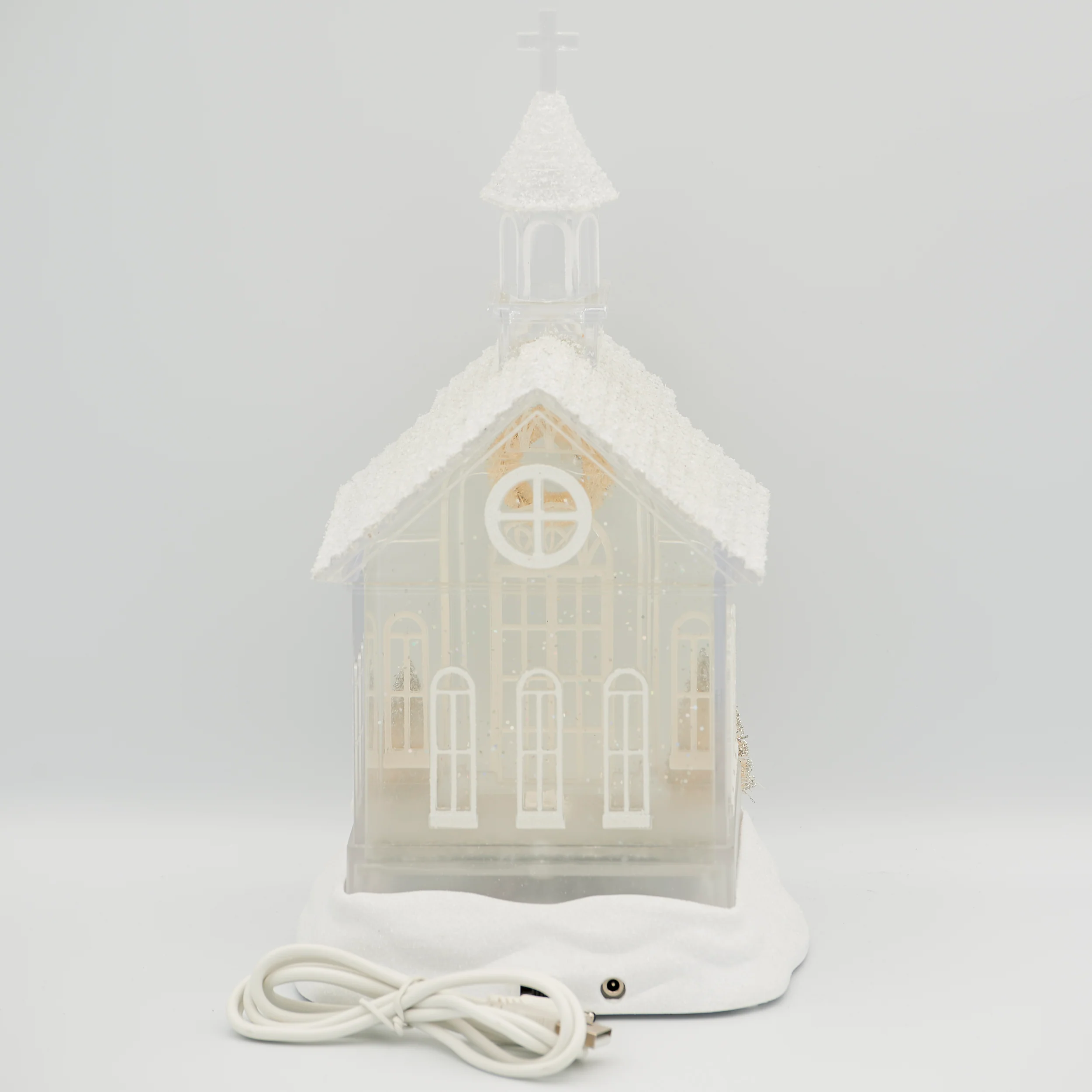 Confetti Lites Lighted Swirl Church with Gold Trees & Wreath - Image 5
