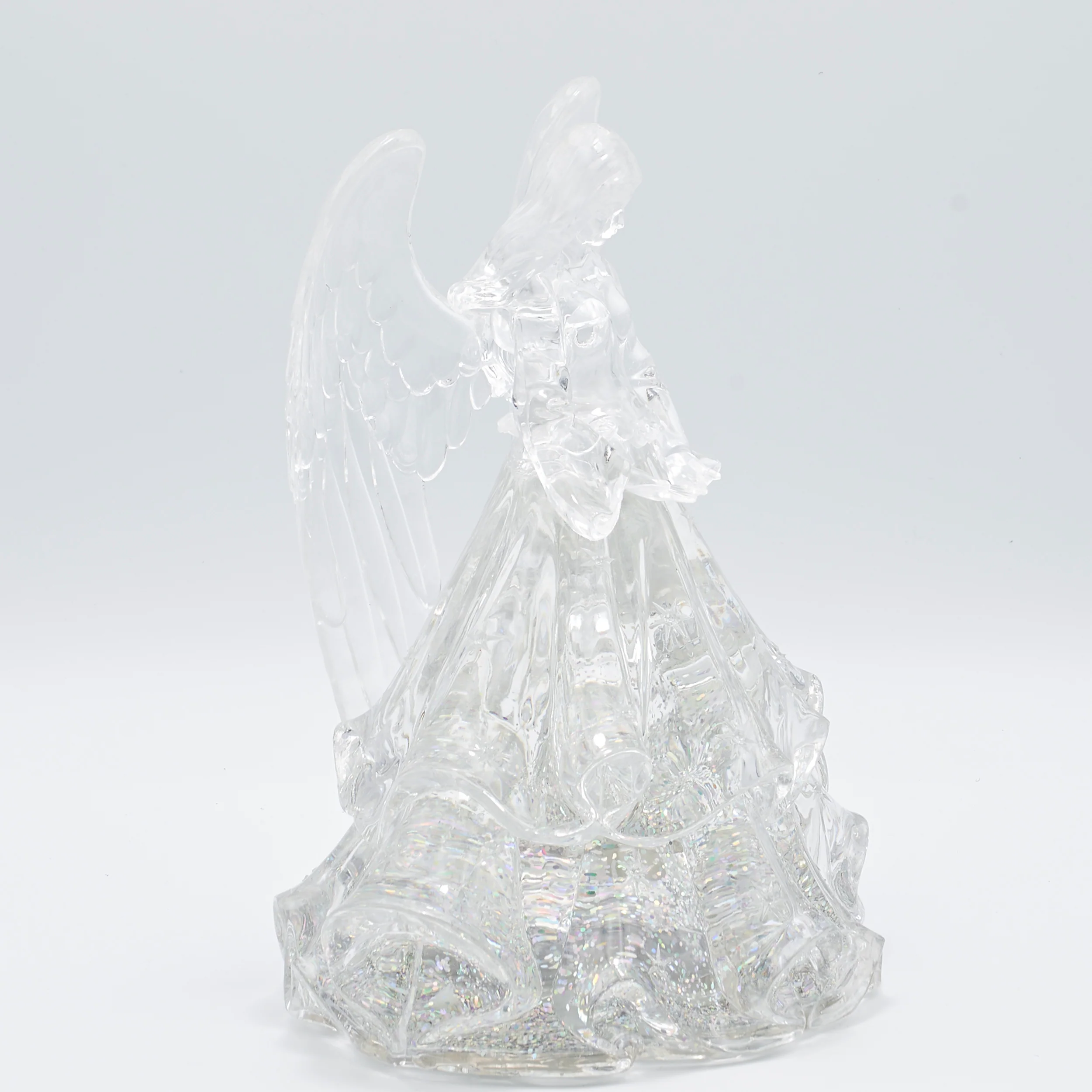 Confetti Lites Lighted Swirl Clear Angel with Full Skirt - Image 3