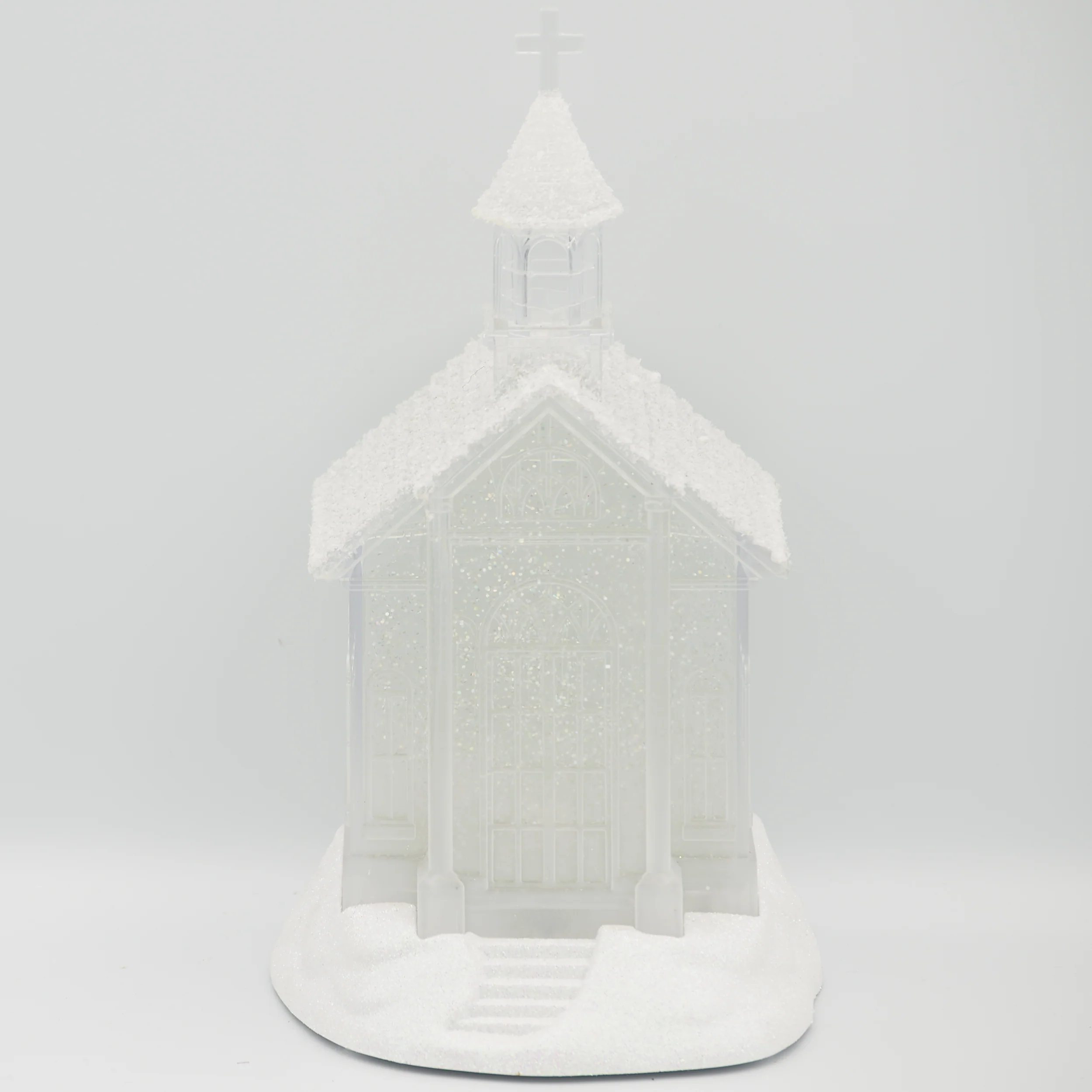 Confetti Lites Lighted Swirl Clear Church with Glittered Roof - Image 5
