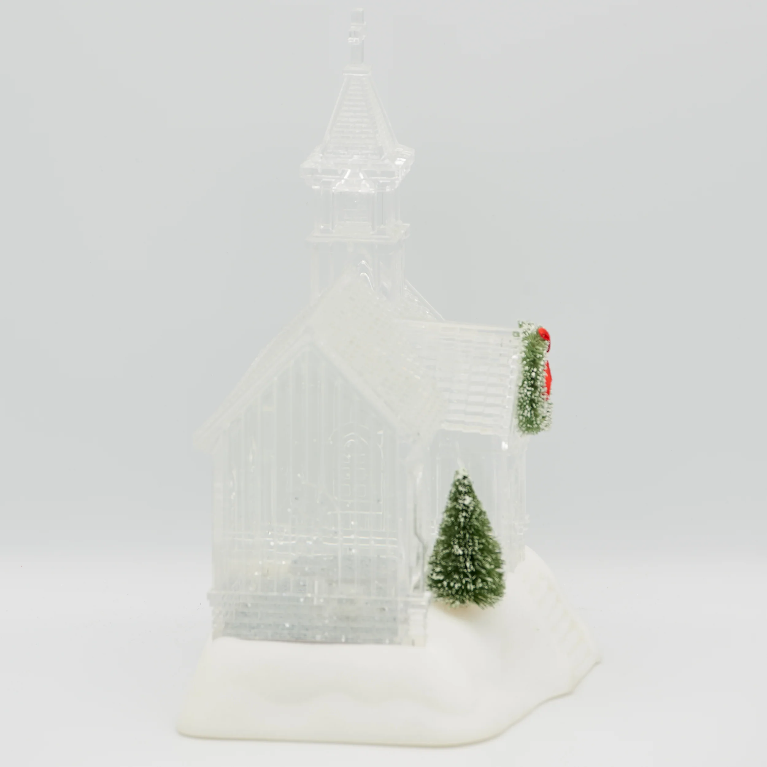 Confetti Lites Lighted Swirl Clear Church with Wreath - Image 3