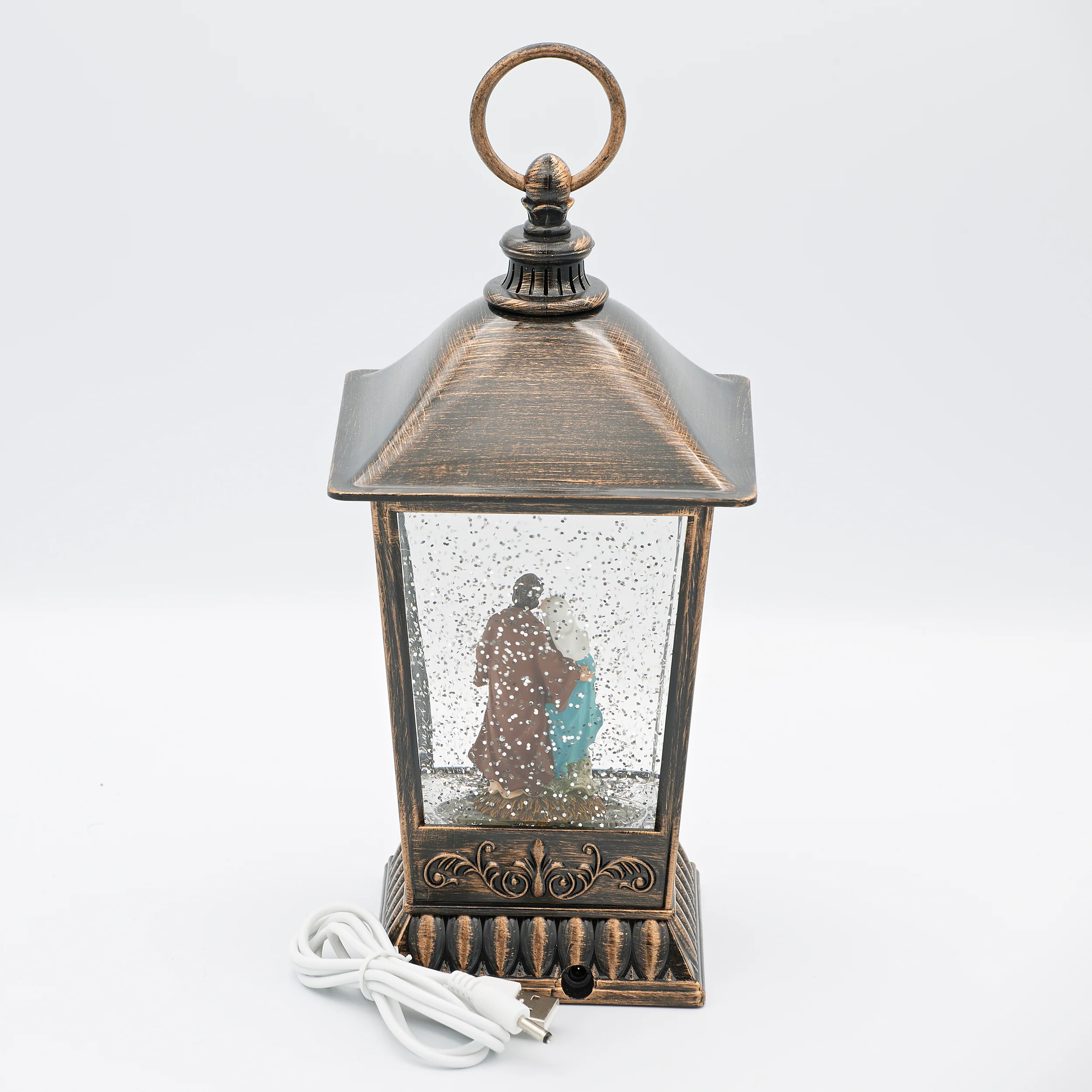 Confetti Lites Lighted Swirl Lantern with Standing Holy Family - Image 2