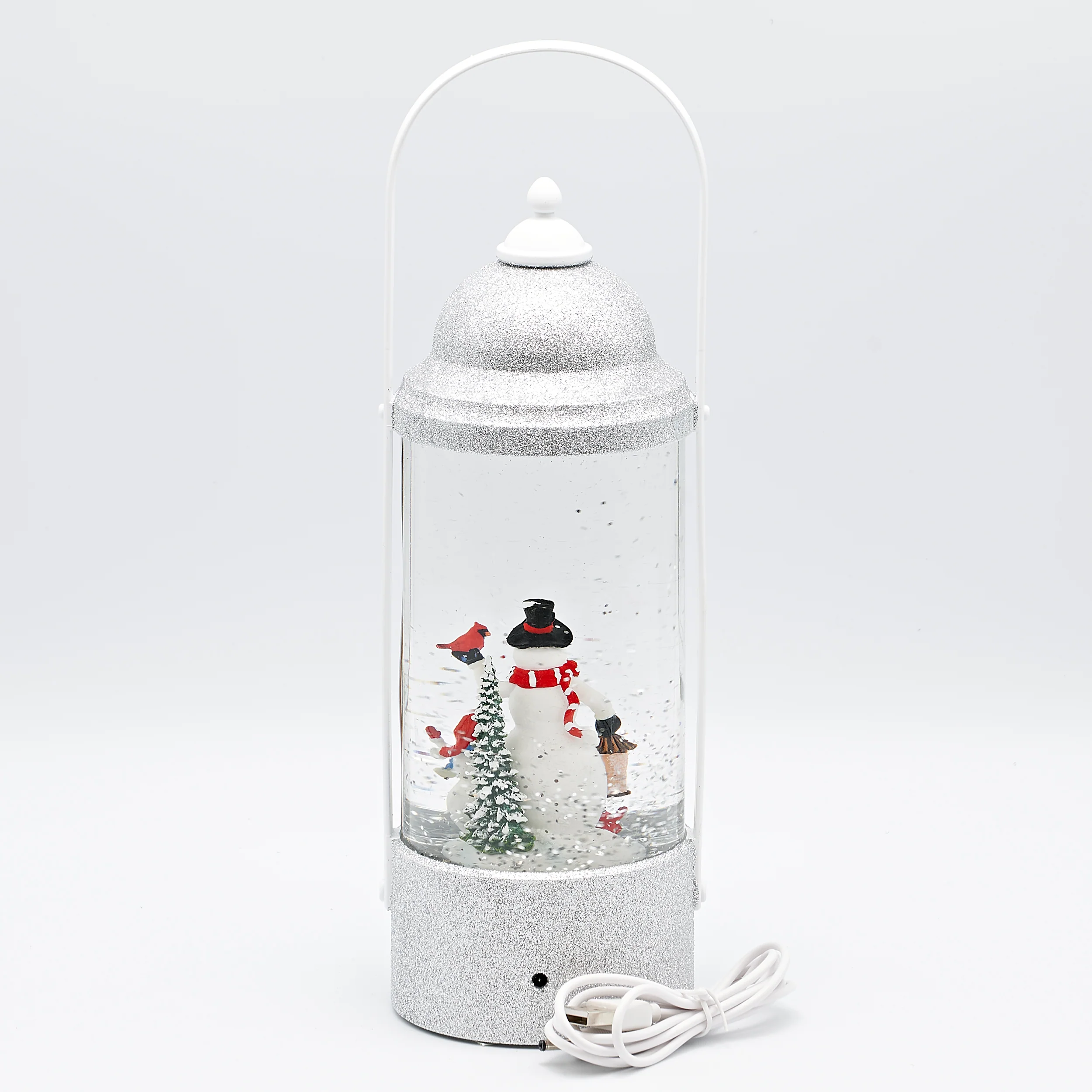 Confetti Lites Lighted Swirl Lantern with Snowman & Cardinal - Image 3