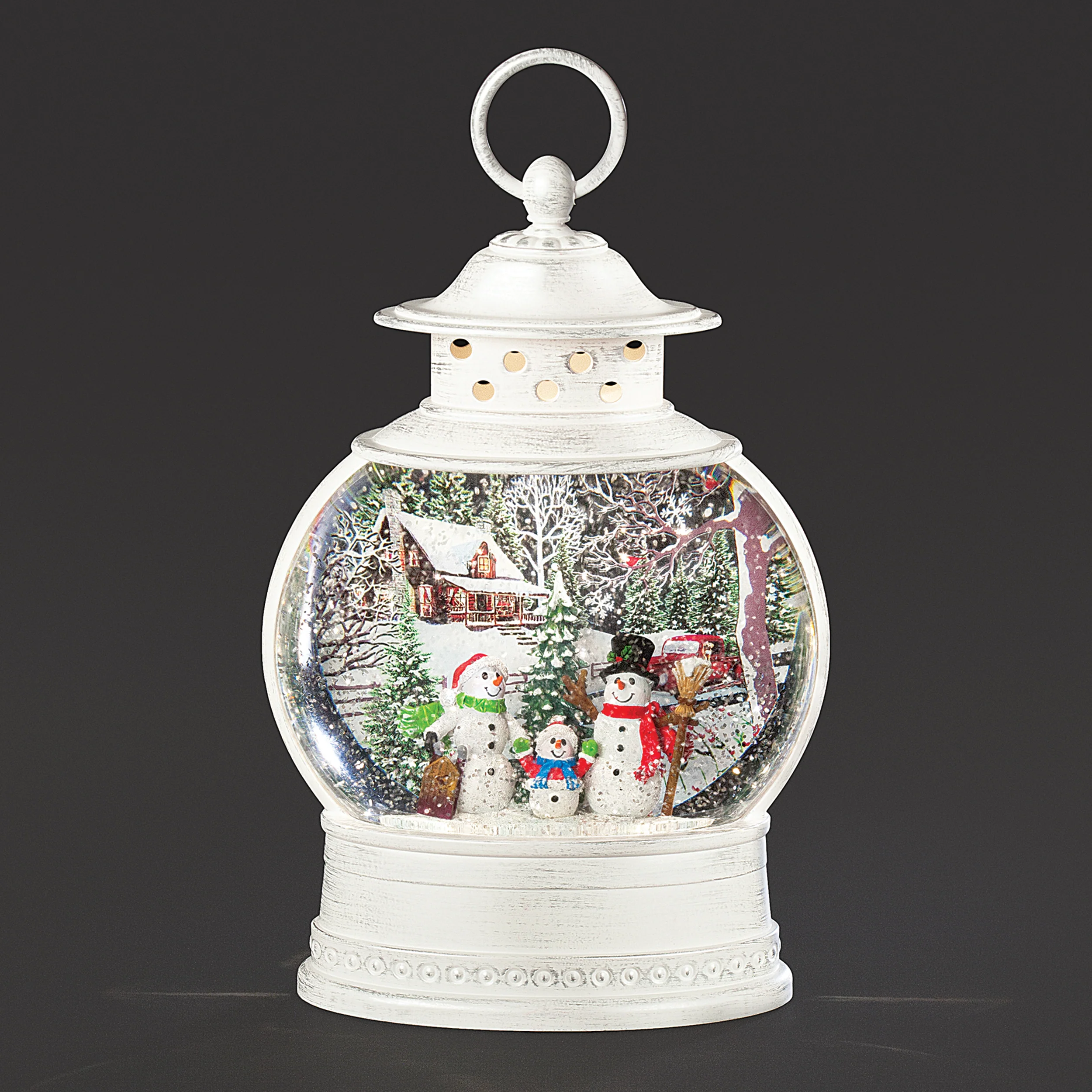 Confetti Lites Lighted Swirl Lantern with Snowman Family Christmas Scene