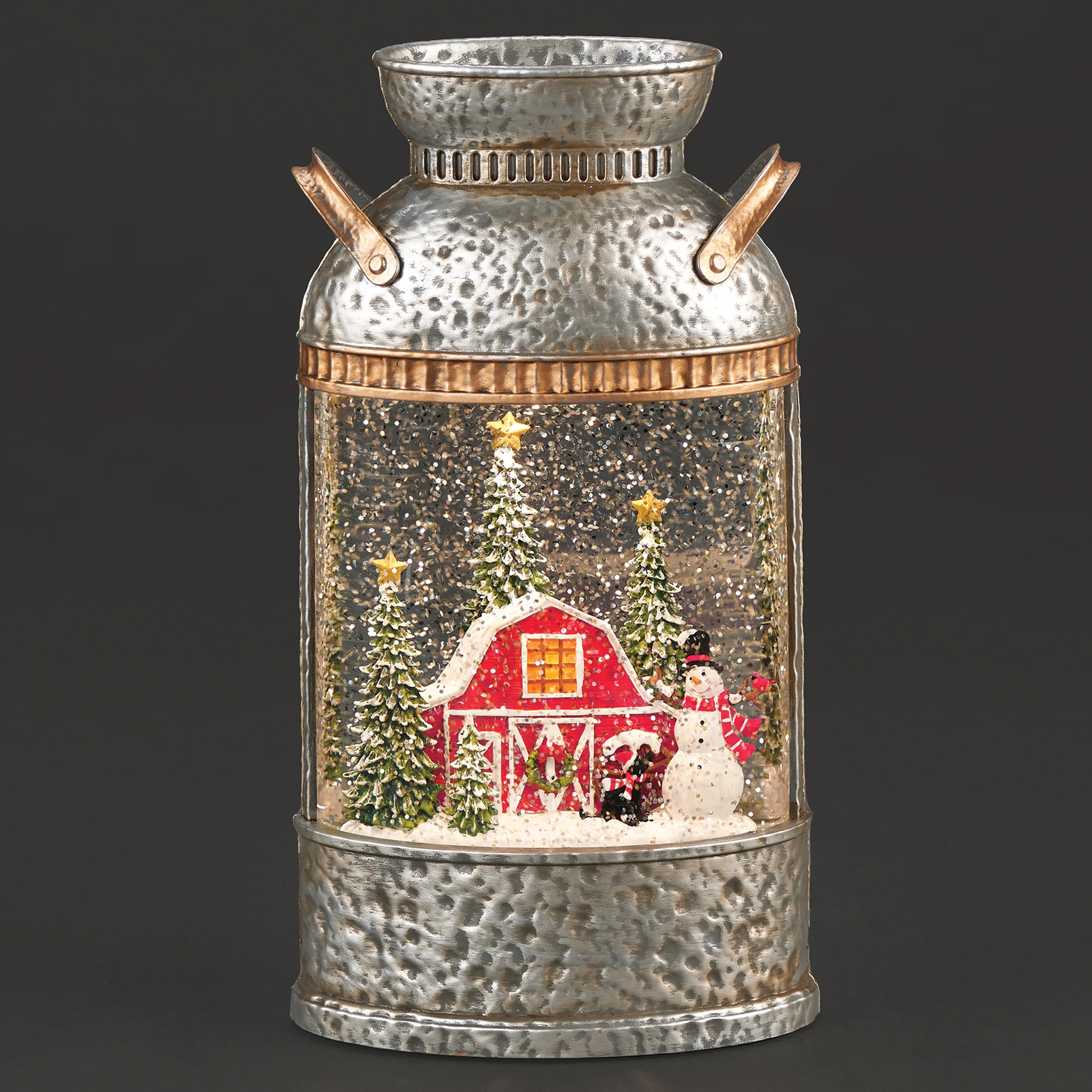 Confetti Lites Lighted Swirl Milk Can Farm Scene