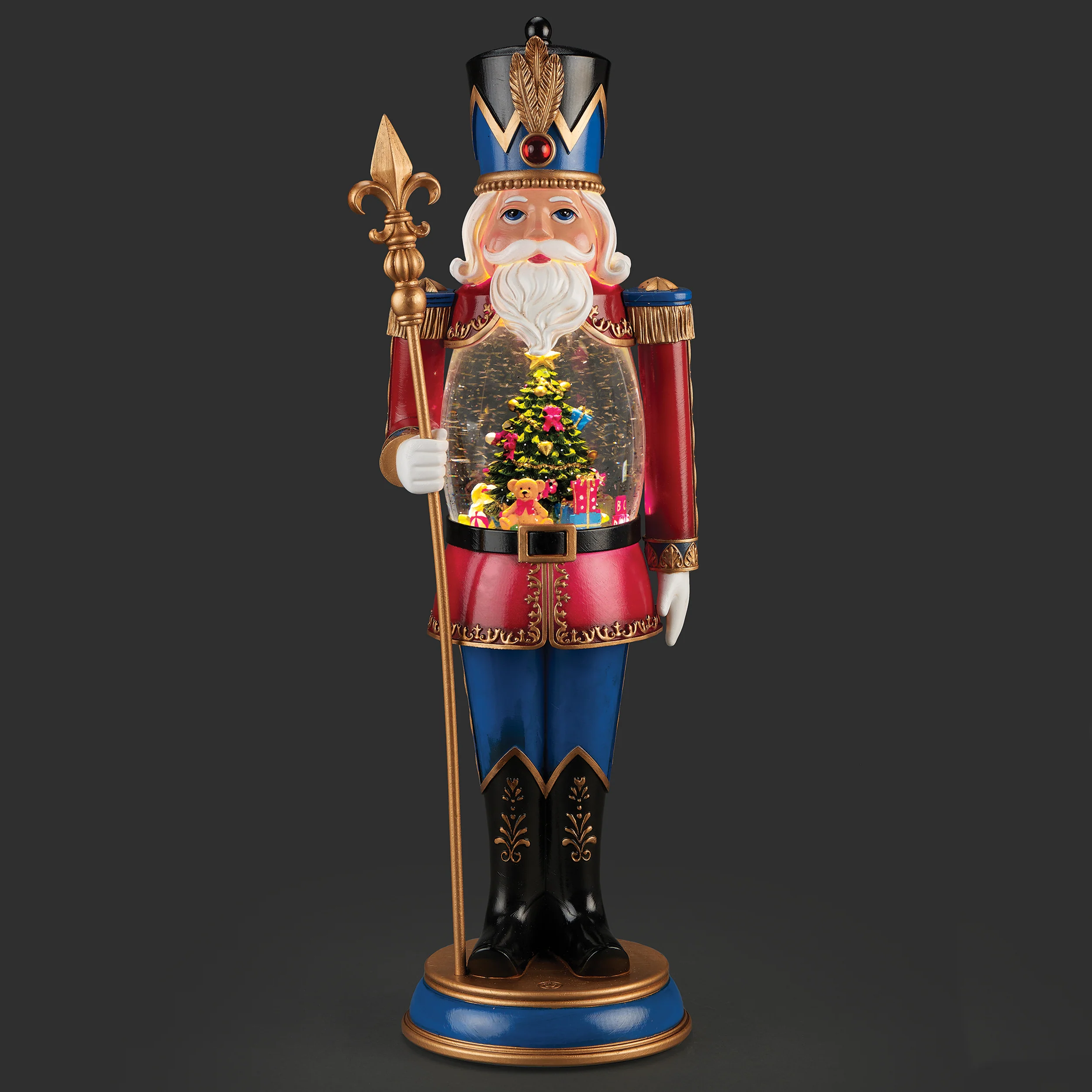 Confetti Lites Lighted Swirl Nutcracker Statue with Tree & Presents