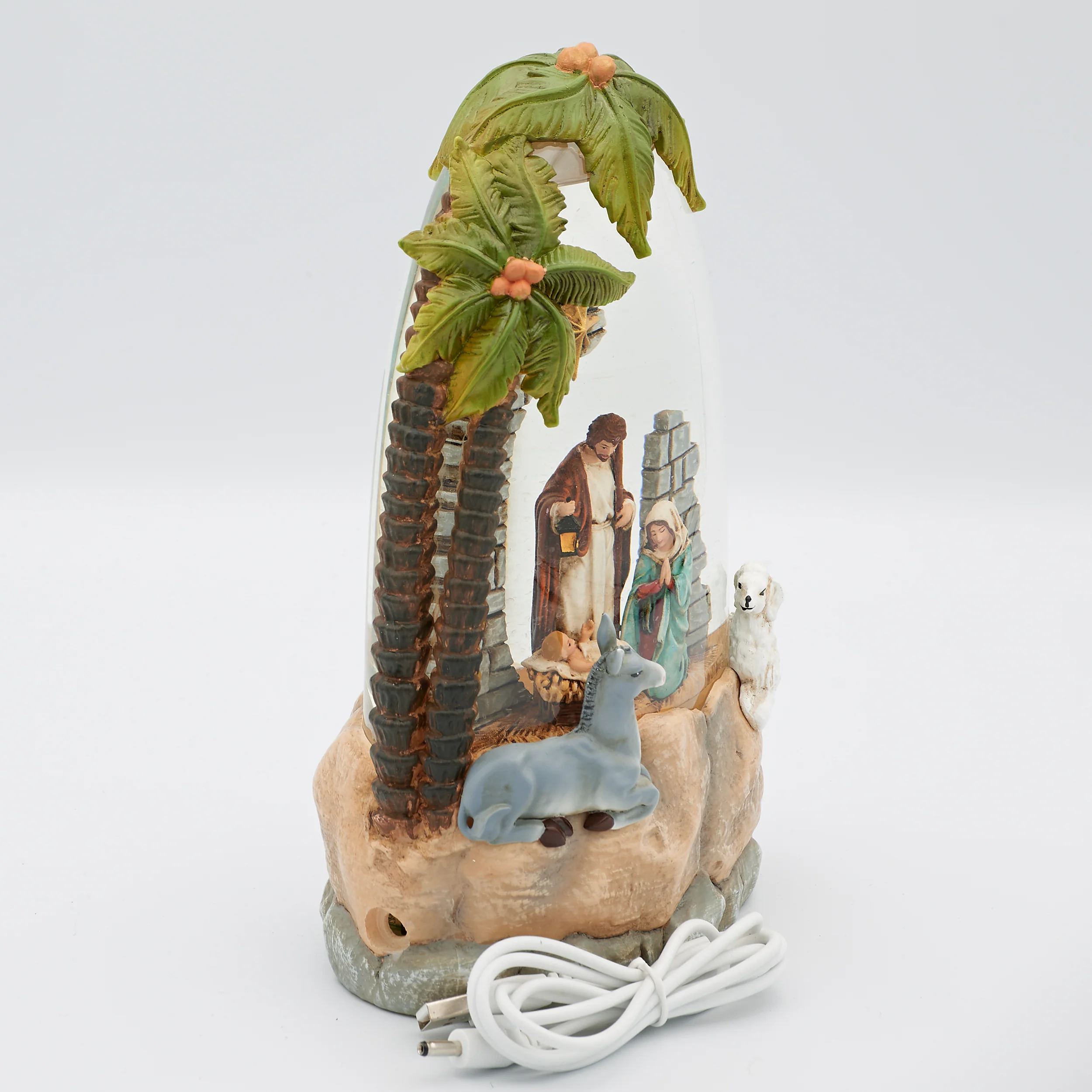 Confetti Lites Lighted Swirl Palm Tree with Holy Family - Image 3
