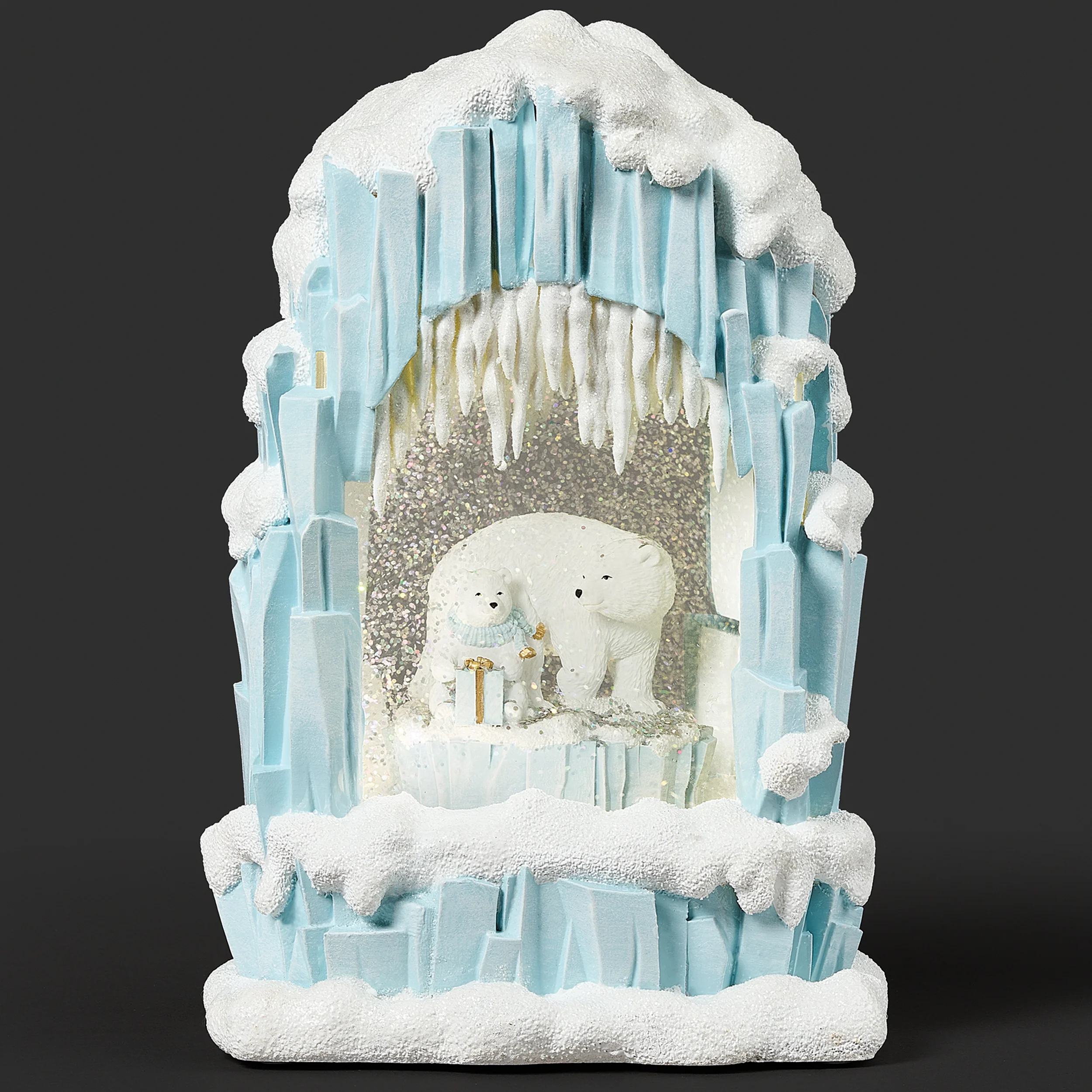 Lighted Swirl Polar Bears Igloo Scene