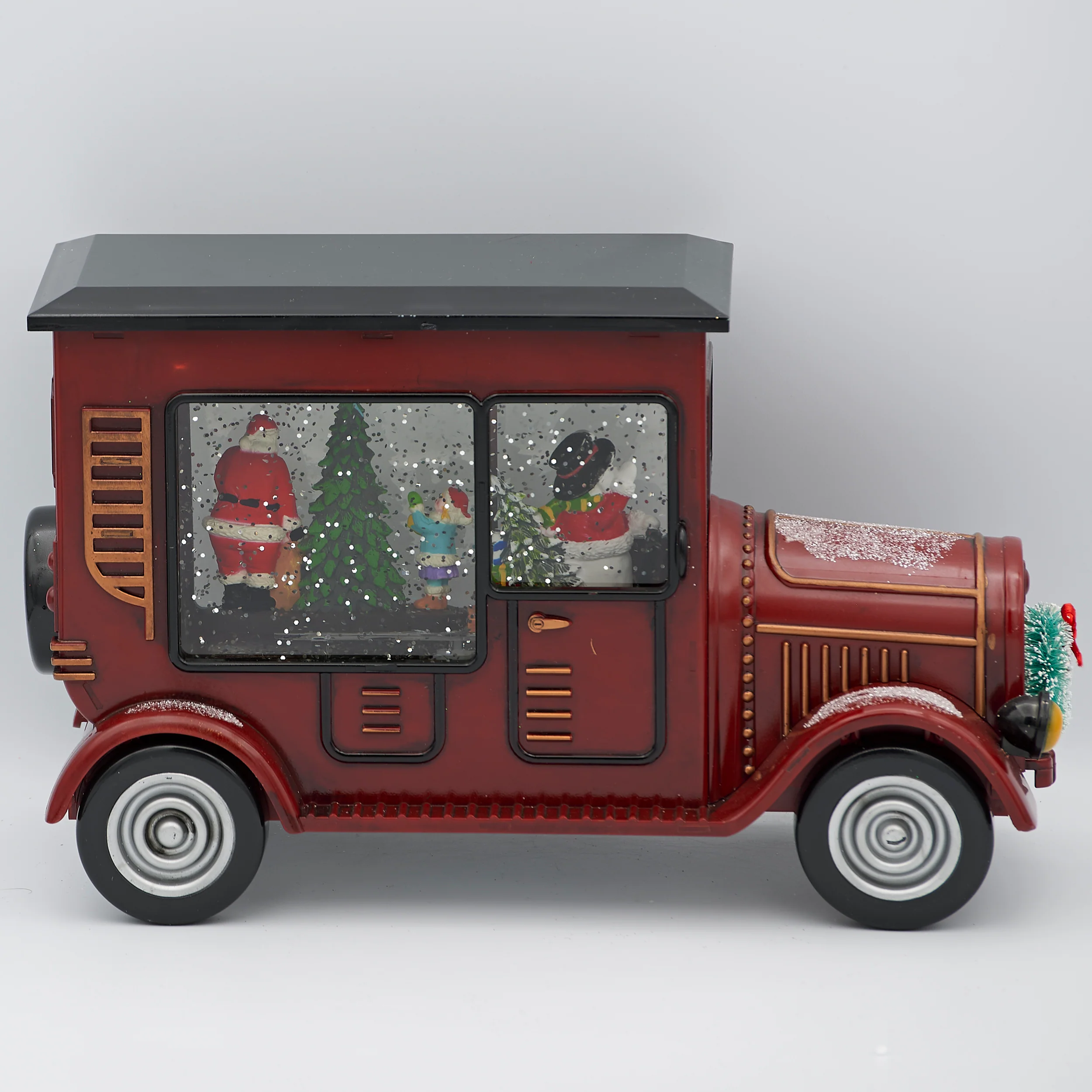 Confetti Lites Lighted Swirl Red Delivery Truck with Santa & Snowman - Image 4
