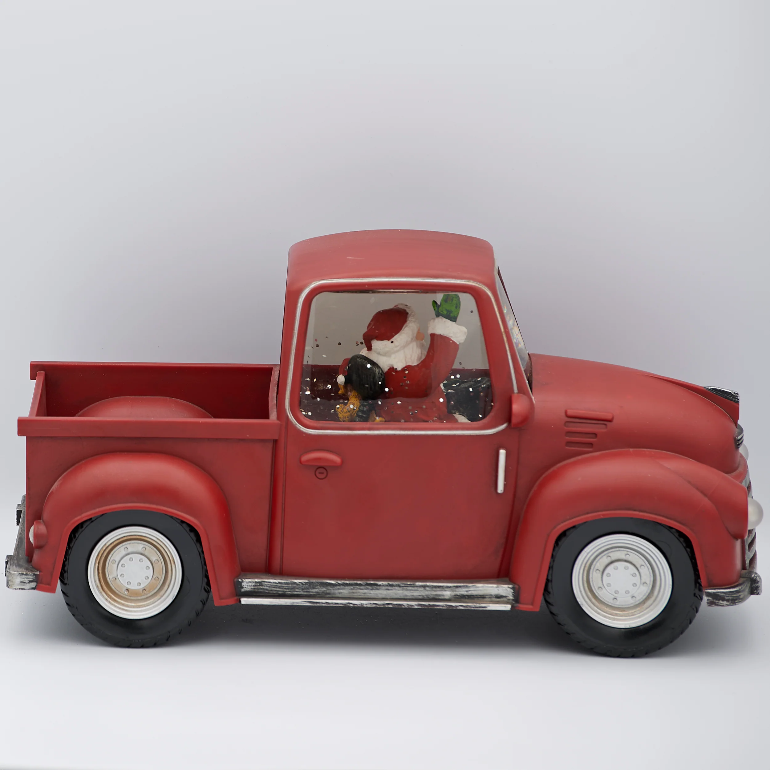 Confetti Lites Lighted Swirl Vintage Red Truck with Santa & Puppy - Image 3