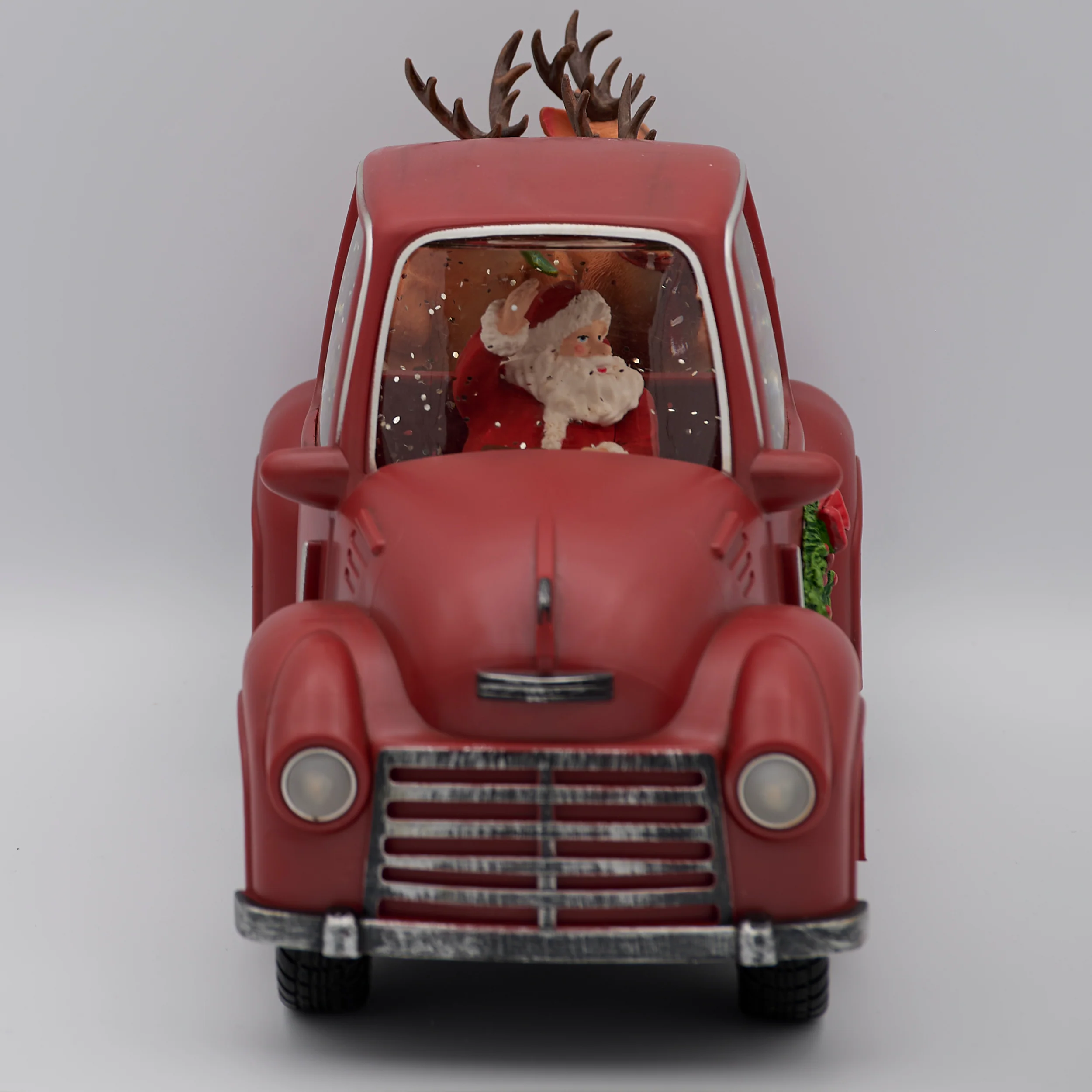 Confetti Lites Lighted Swirl Red Truck with Santa Driving & Reindeer - Image 2