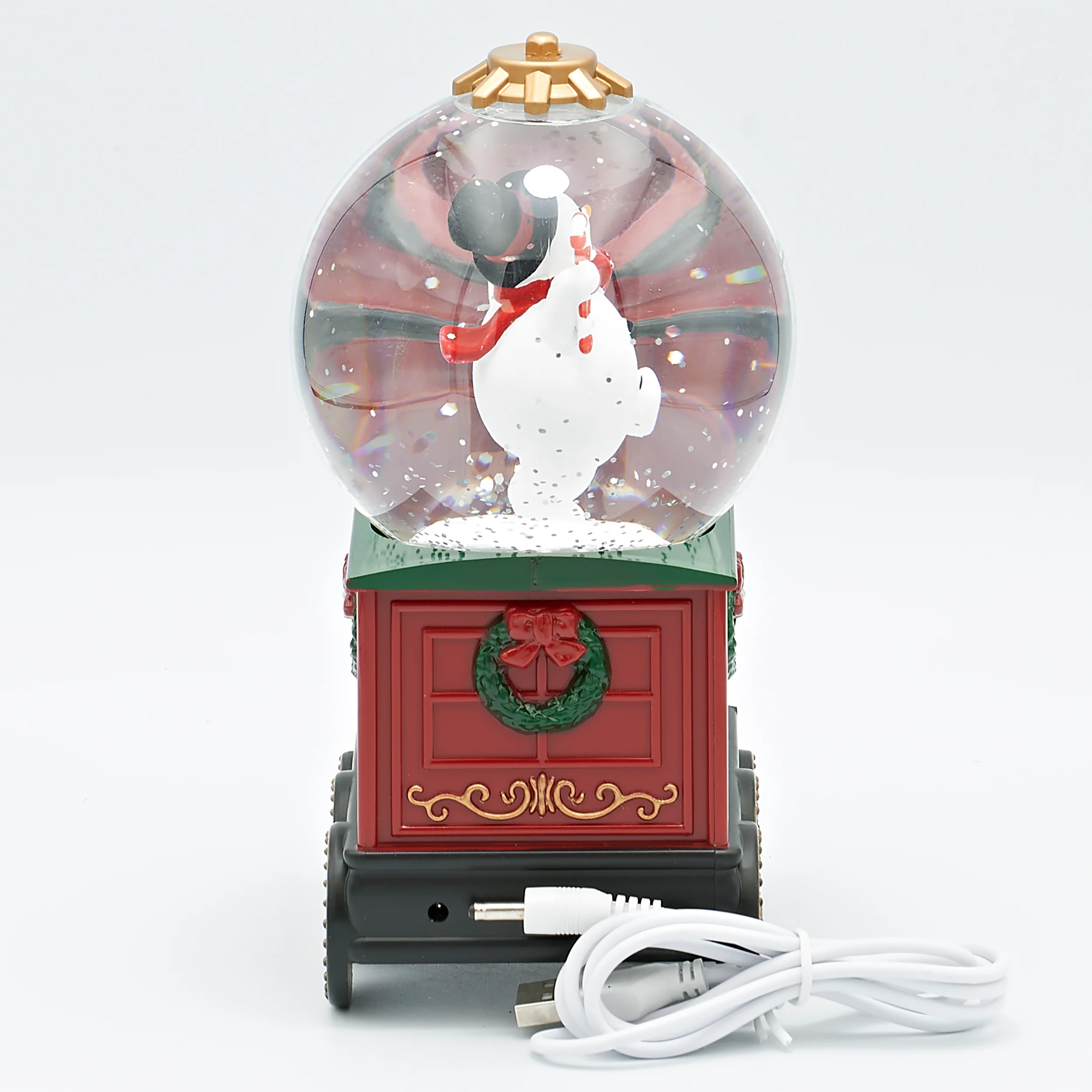 Confetti Lites Lighted Swirl Rotating Snowman on Train - Image 3