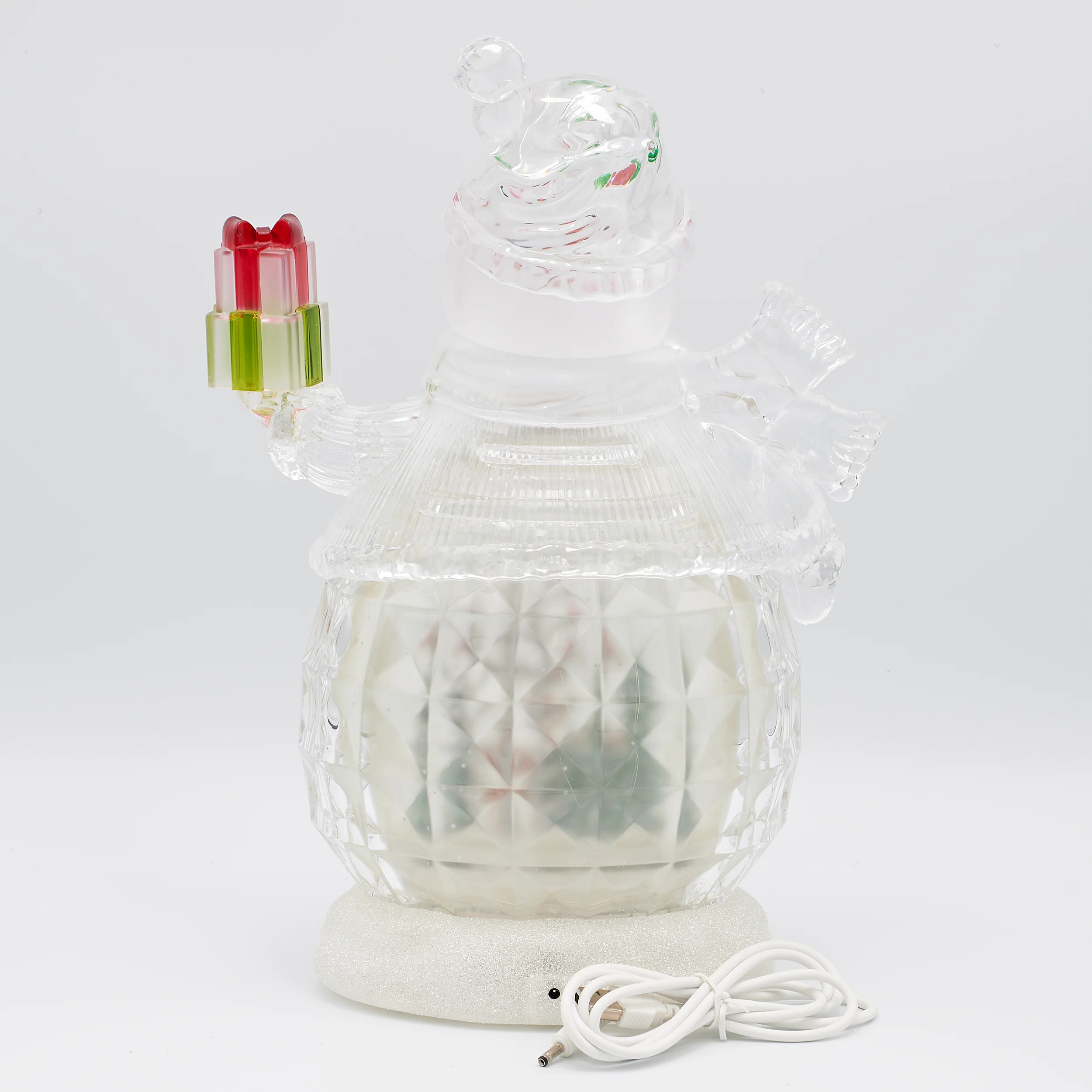 Confetti Lites Lighted Swirl Snowman with Deer & Cardinal Scene - Image 3