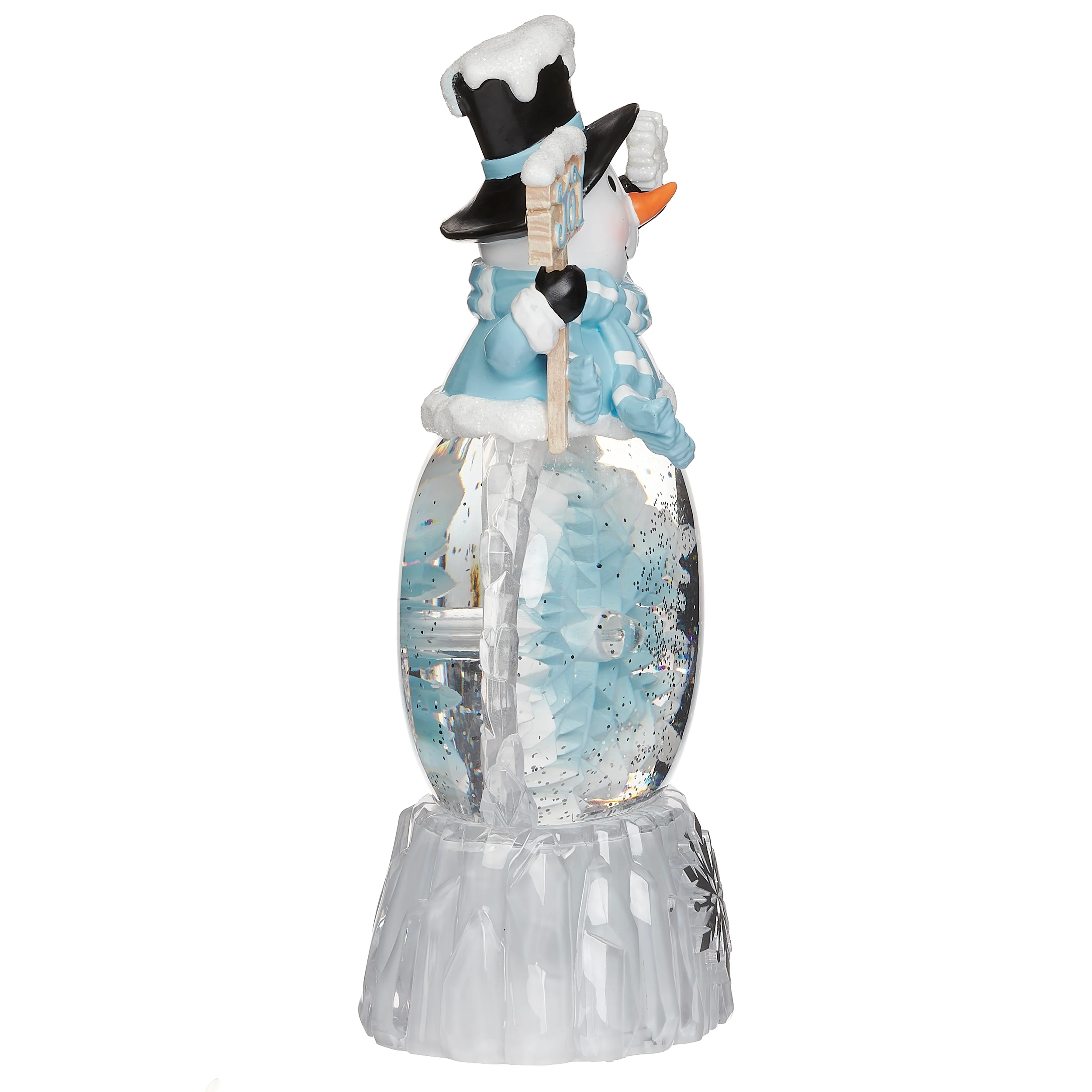 Glitterdome Lighted Swirl Snowman with Rotating Snowflake - Image 3