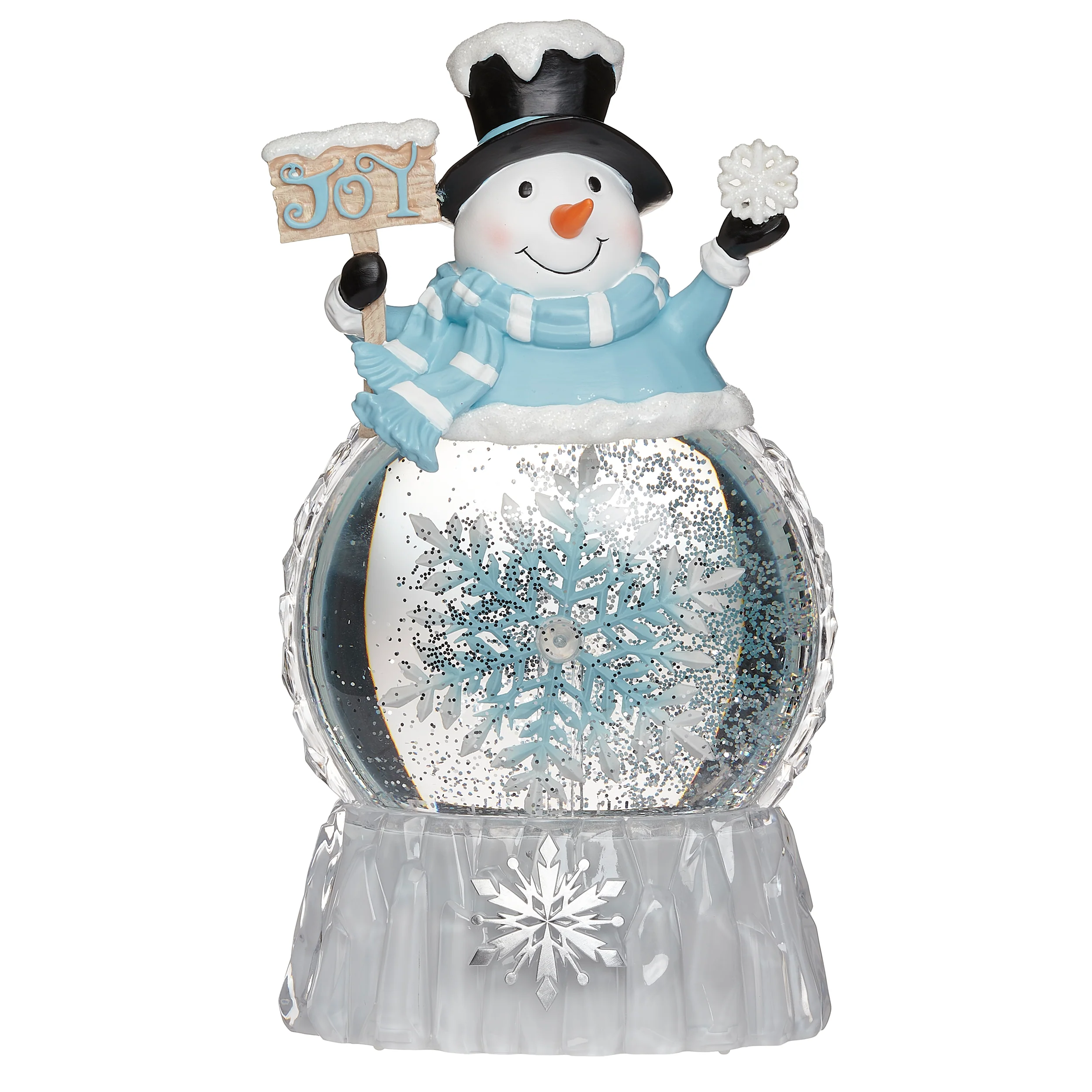 Glitterdome Lighted Swirl Snowman with Rotating Snowflake - Image 4