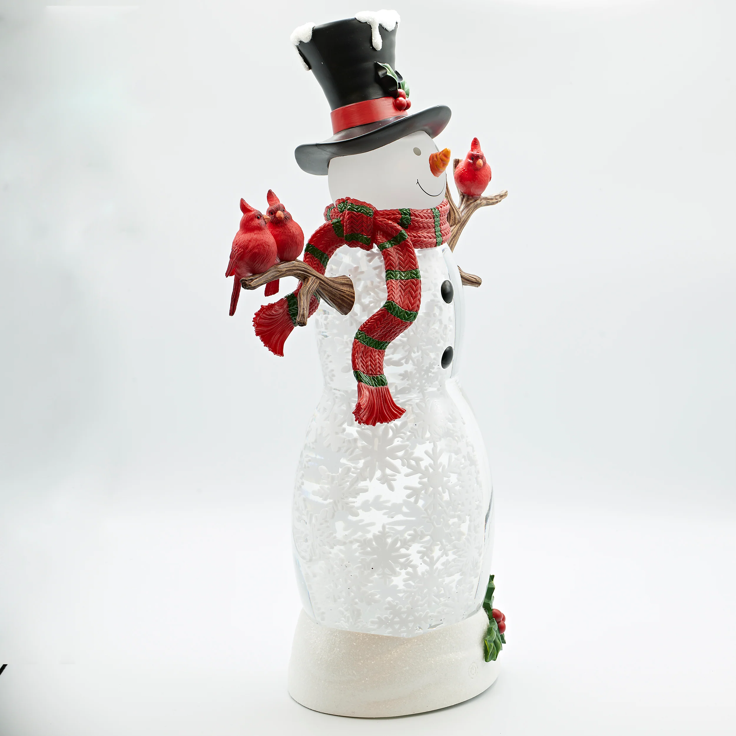 Confetti Lites Lighted Swirl Snowman with Red and Green Scarf & Cardinals - Image 2