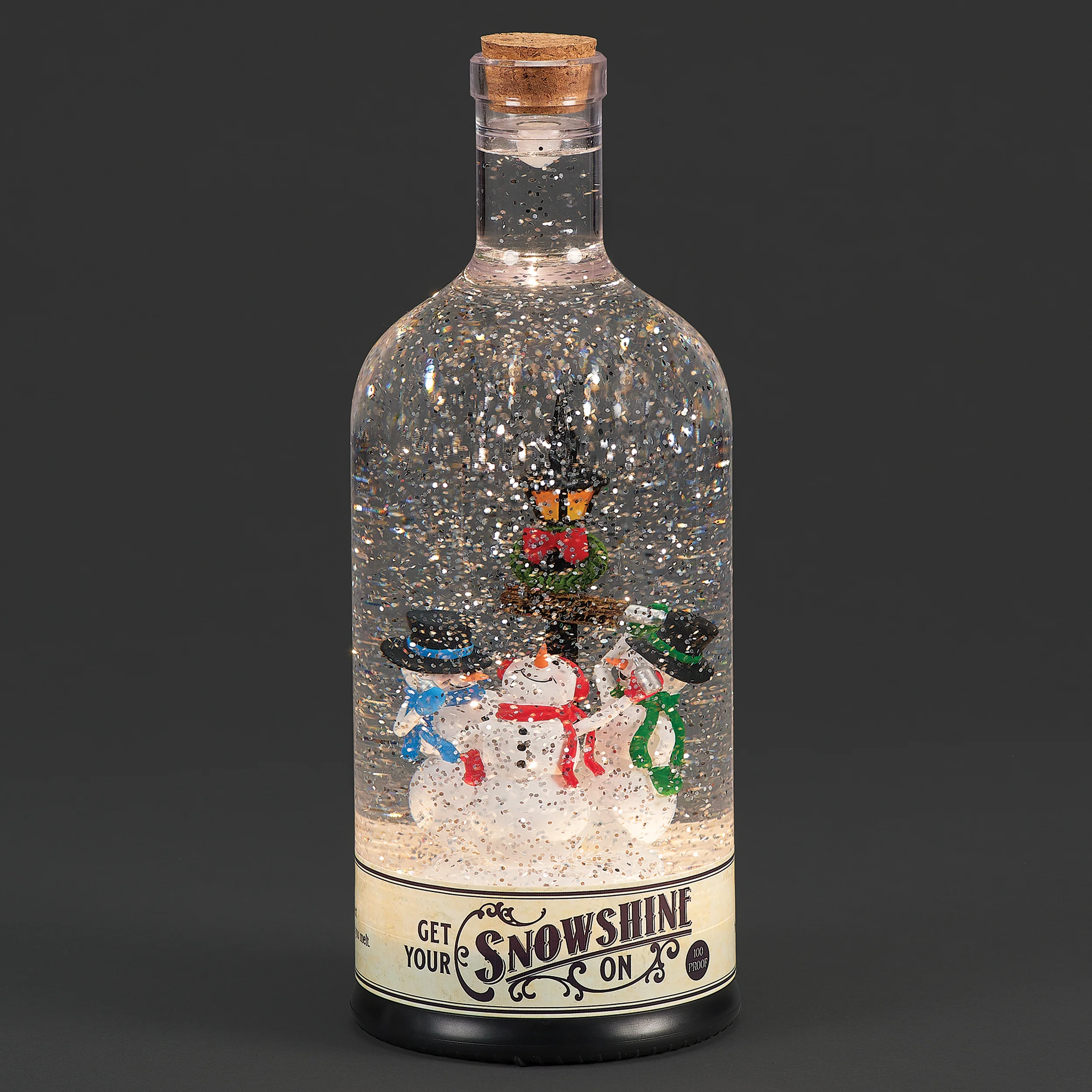 Confetti Lites Lighted Swirl Snowshoe Bottle