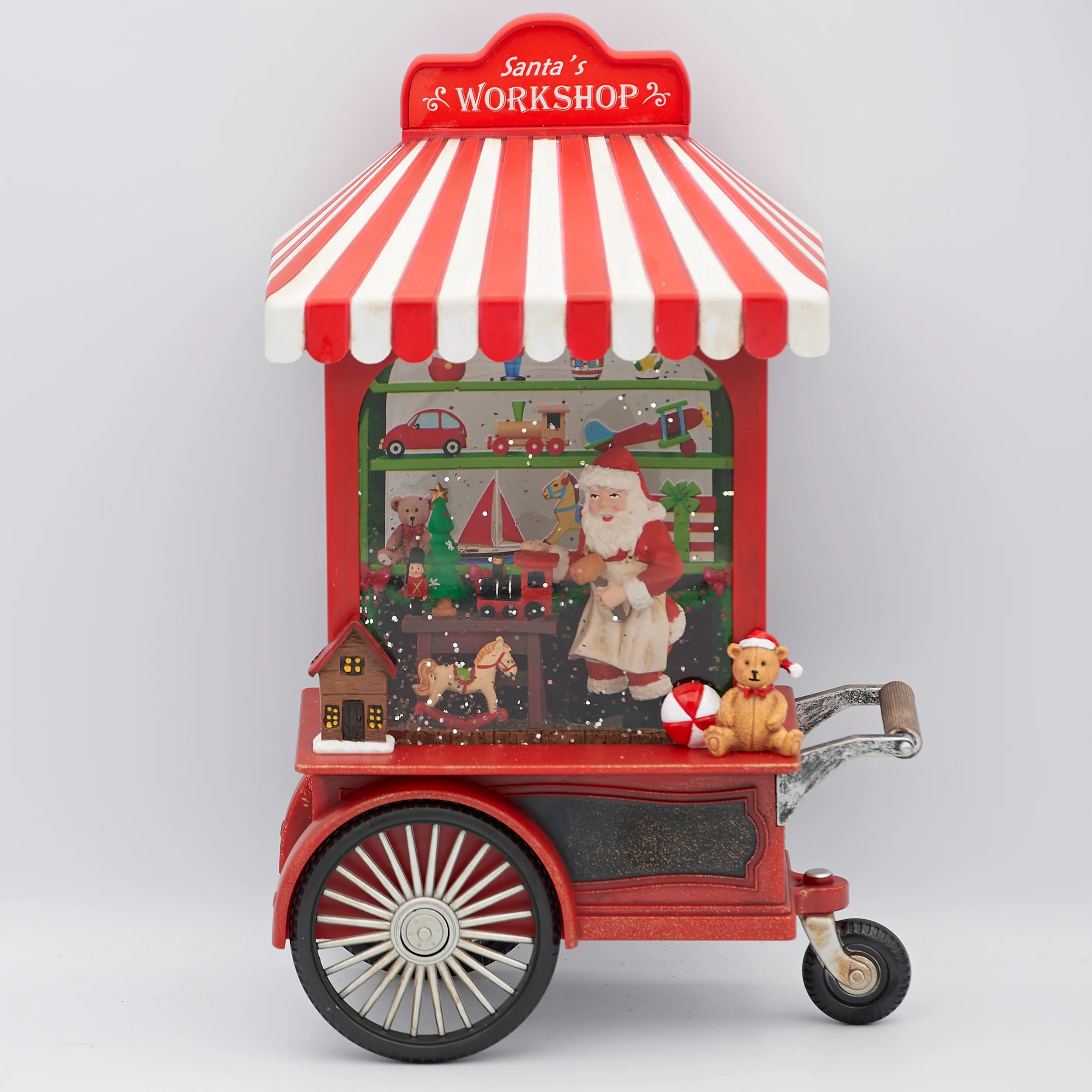 Confetti LitesLighted Swirl Toyshop Cart with Santa - Image 2