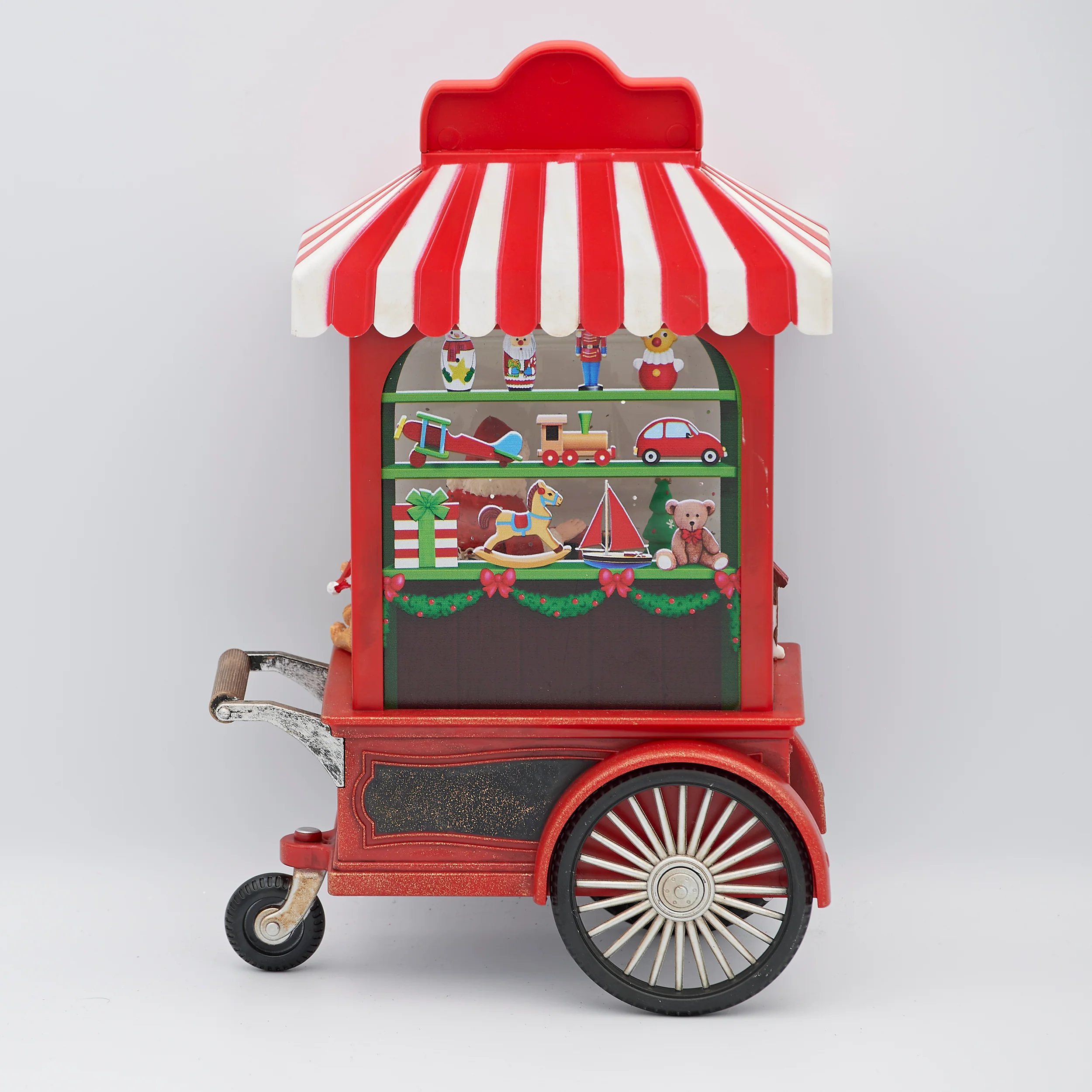 Confetti LitesLighted Swirl Toyshop Cart with Santa - Image 5