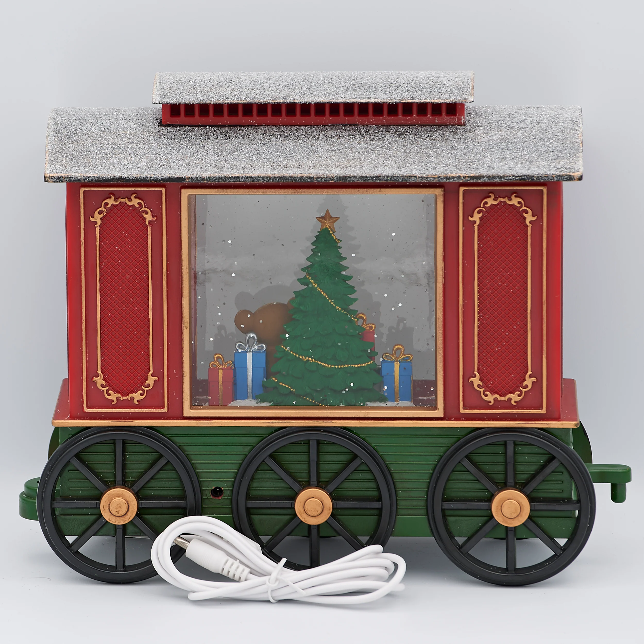 Confetti Lites Lighted Swirl Train Car with Bear & Christmas Tree - Image 2