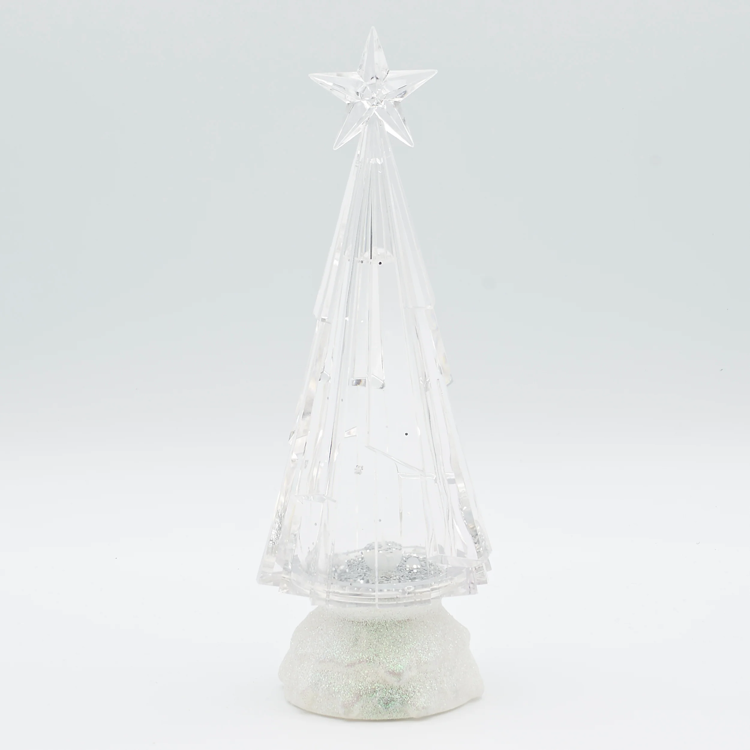 Confetti Lites Lighted Swirl Chiseled Clear Tree with Multicolor Lights - Image 3