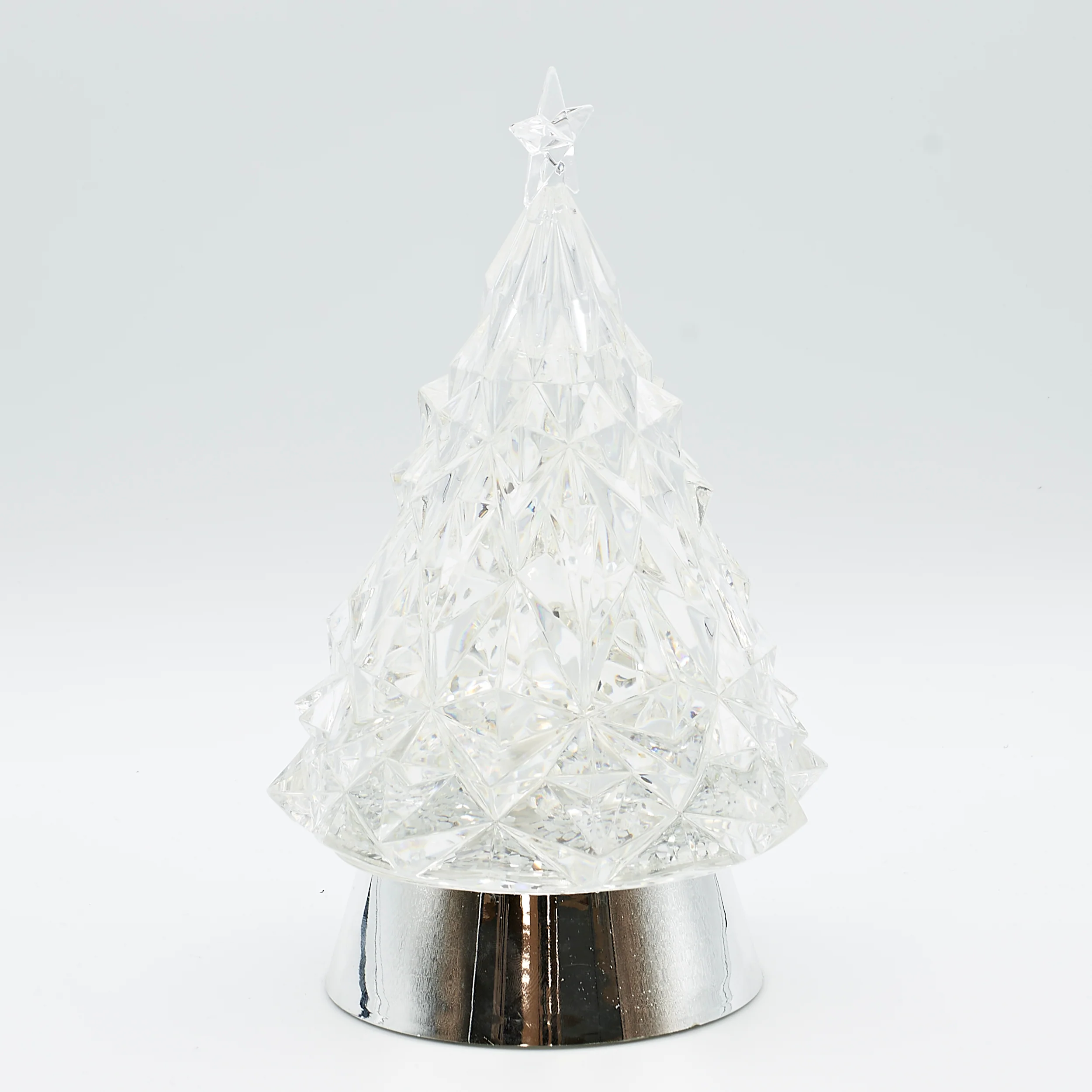Confetti Lites Lighted Swirl Clear Tree with Star & Silver Base - Image 2