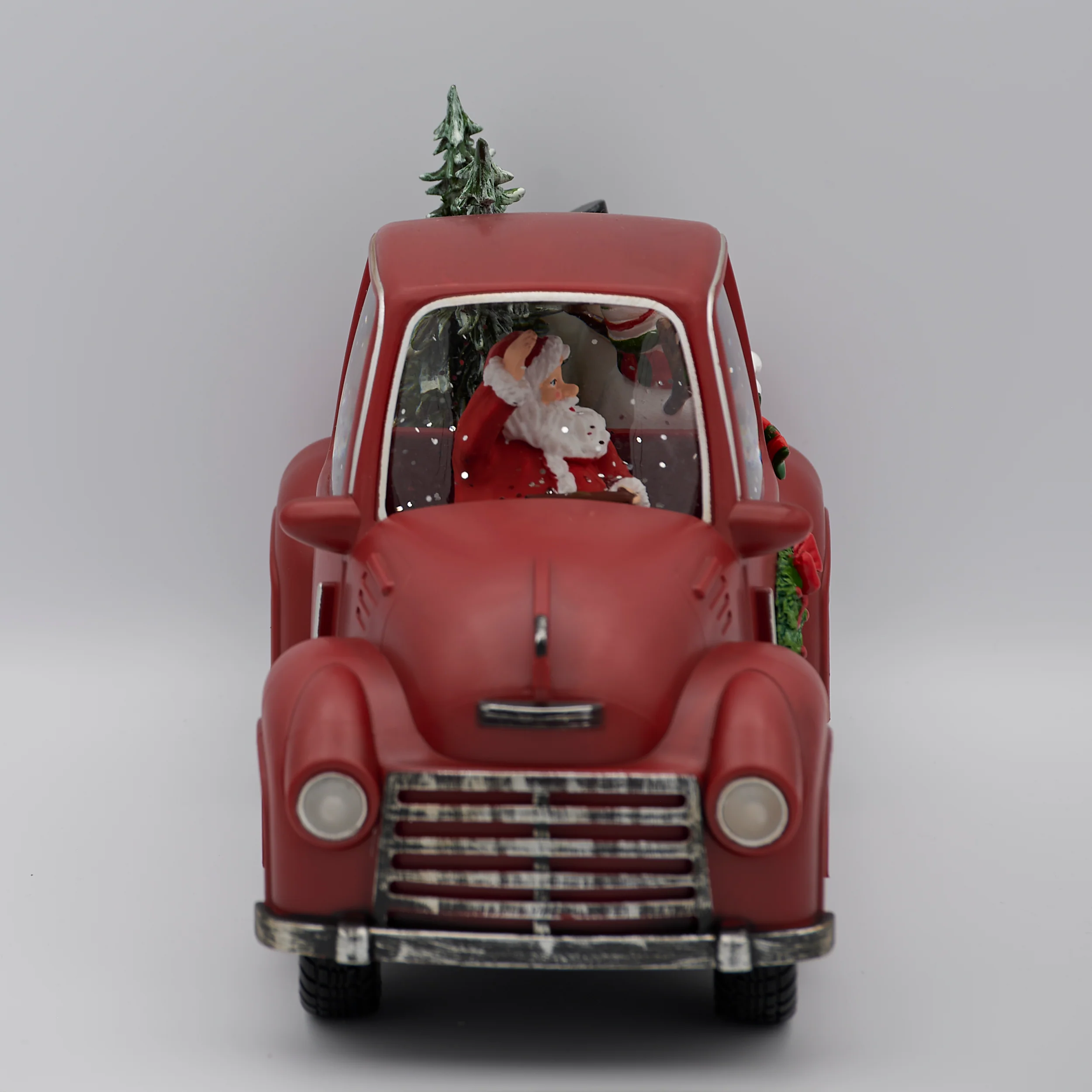 Confetti Lites Lighted Swirl Red Truck with Santa Driving & Snowmen - Image 2