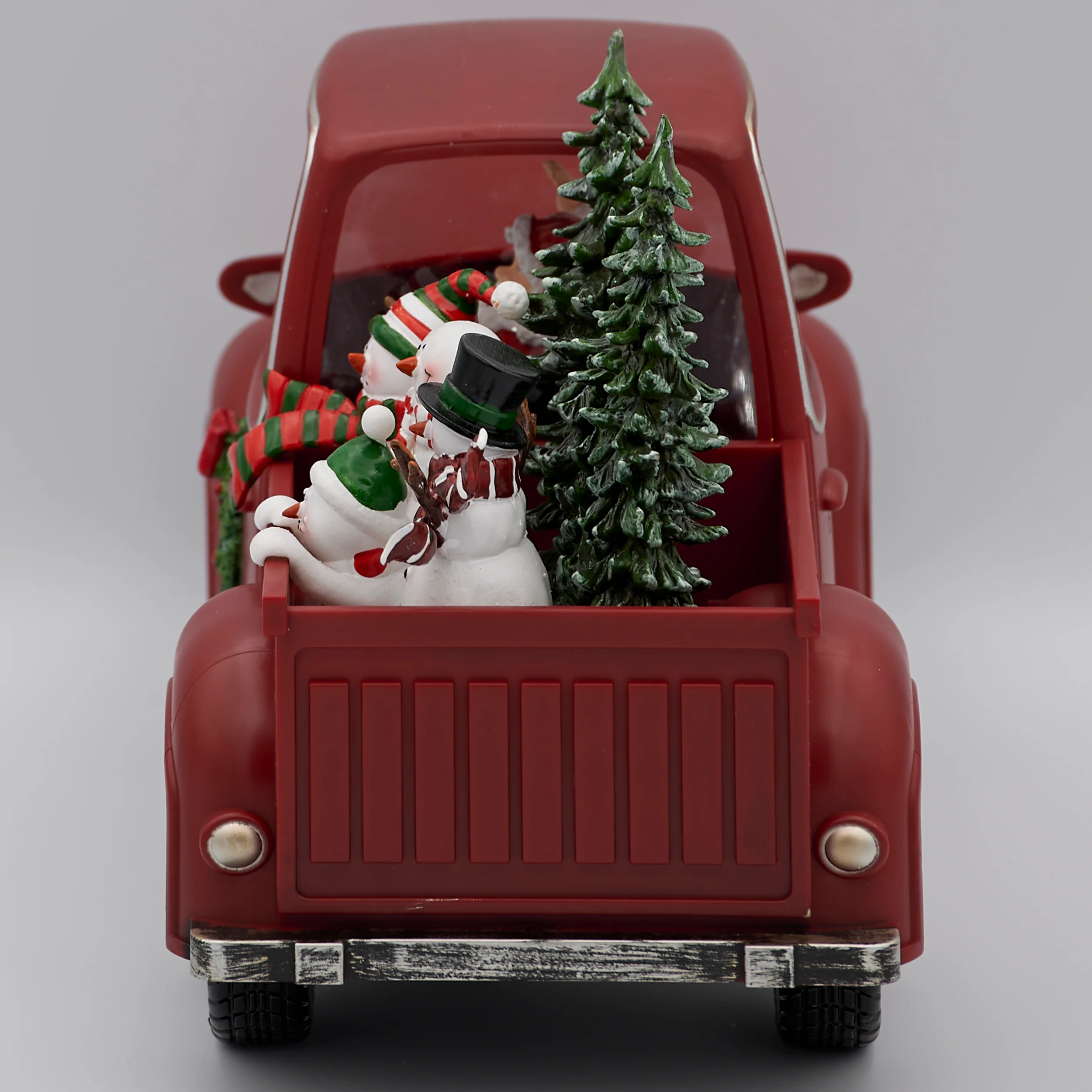 Confetti Lites Lighted Swirl Red Truck with Santa Driving & Snowmen - Image 5
