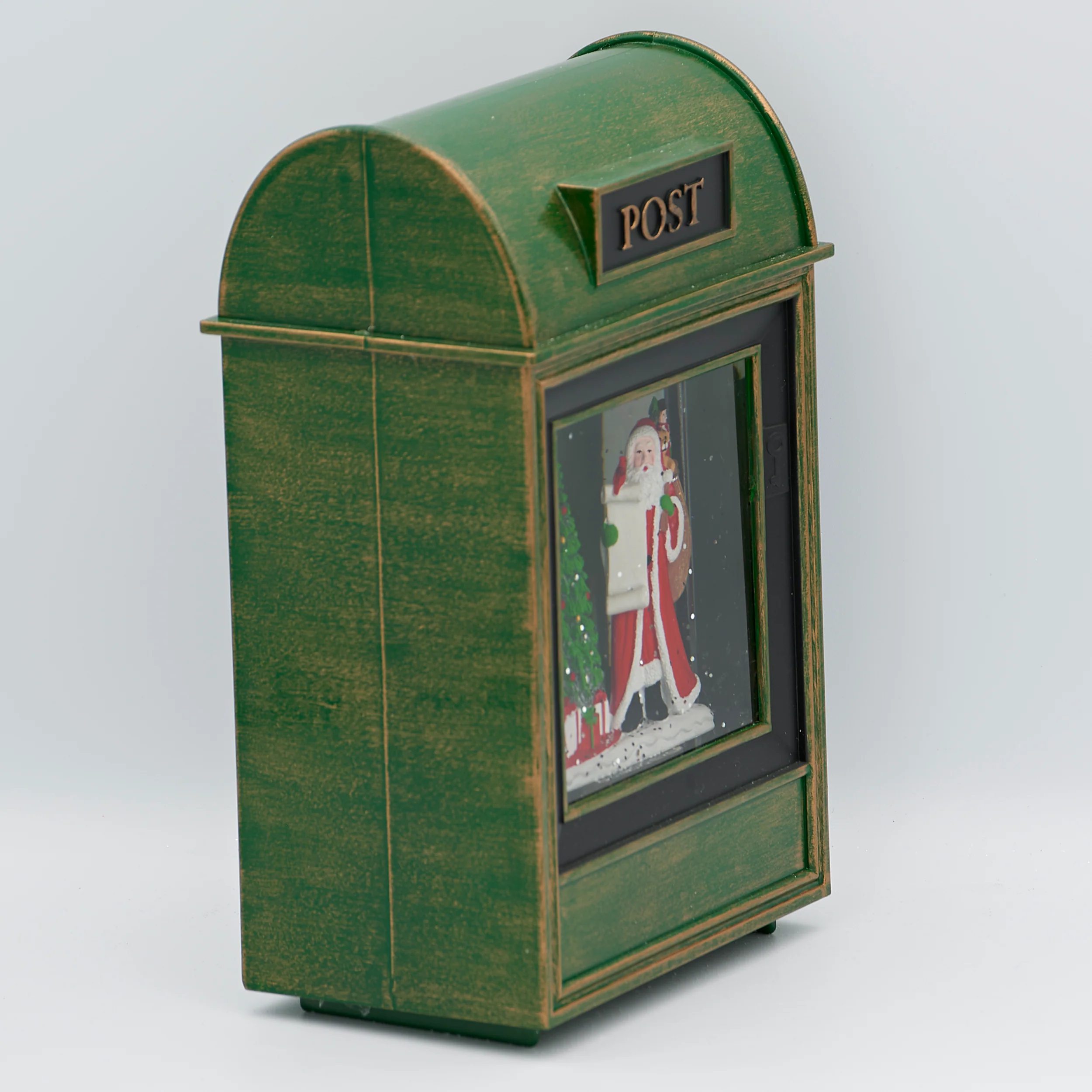 Confetti Lites Lighted Swirl Vintage Mailbox with Santa & Christmas Tree - Image 3