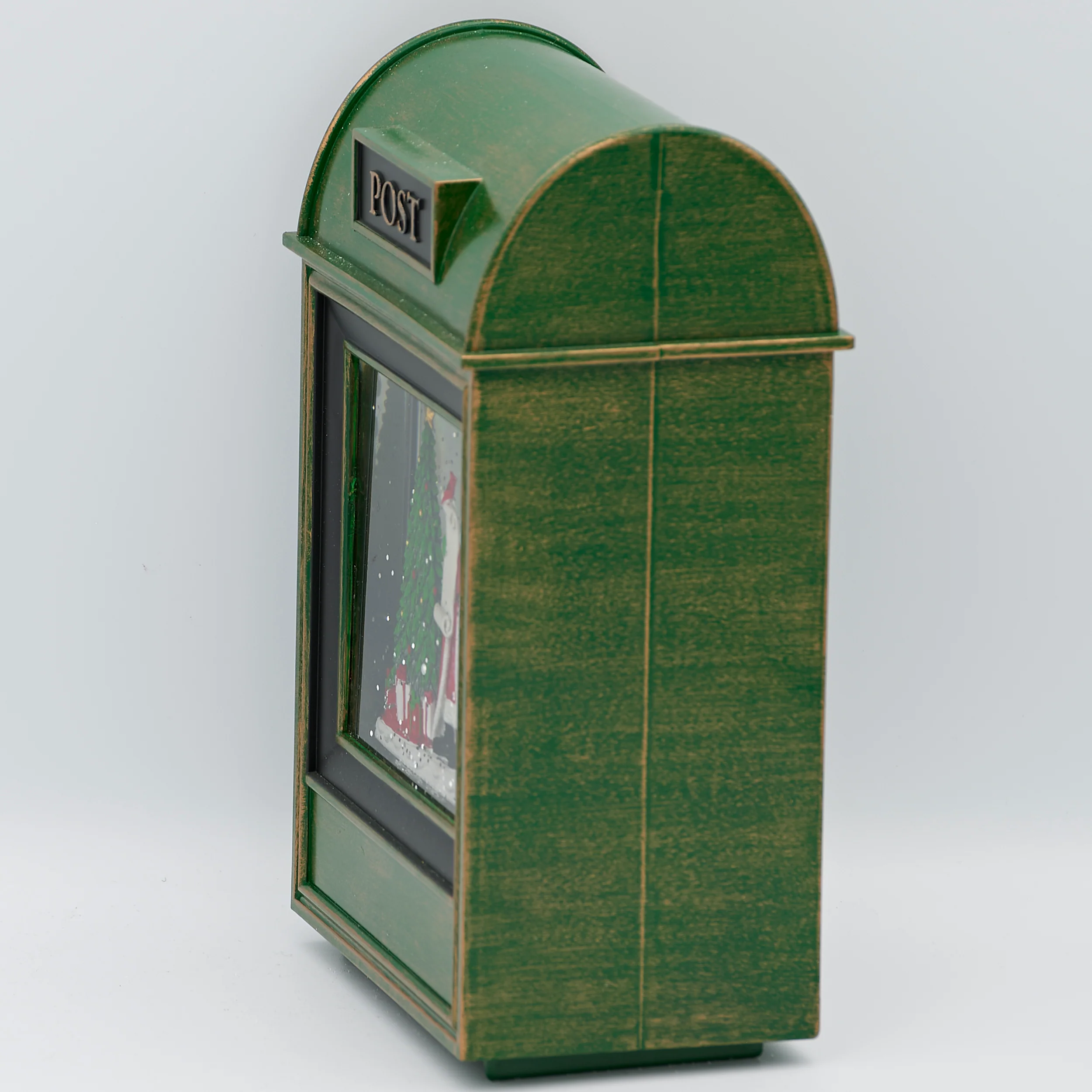Confetti Lites Lighted Swirl Vintage Mailbox with Santa & Christmas Tree - Image 4