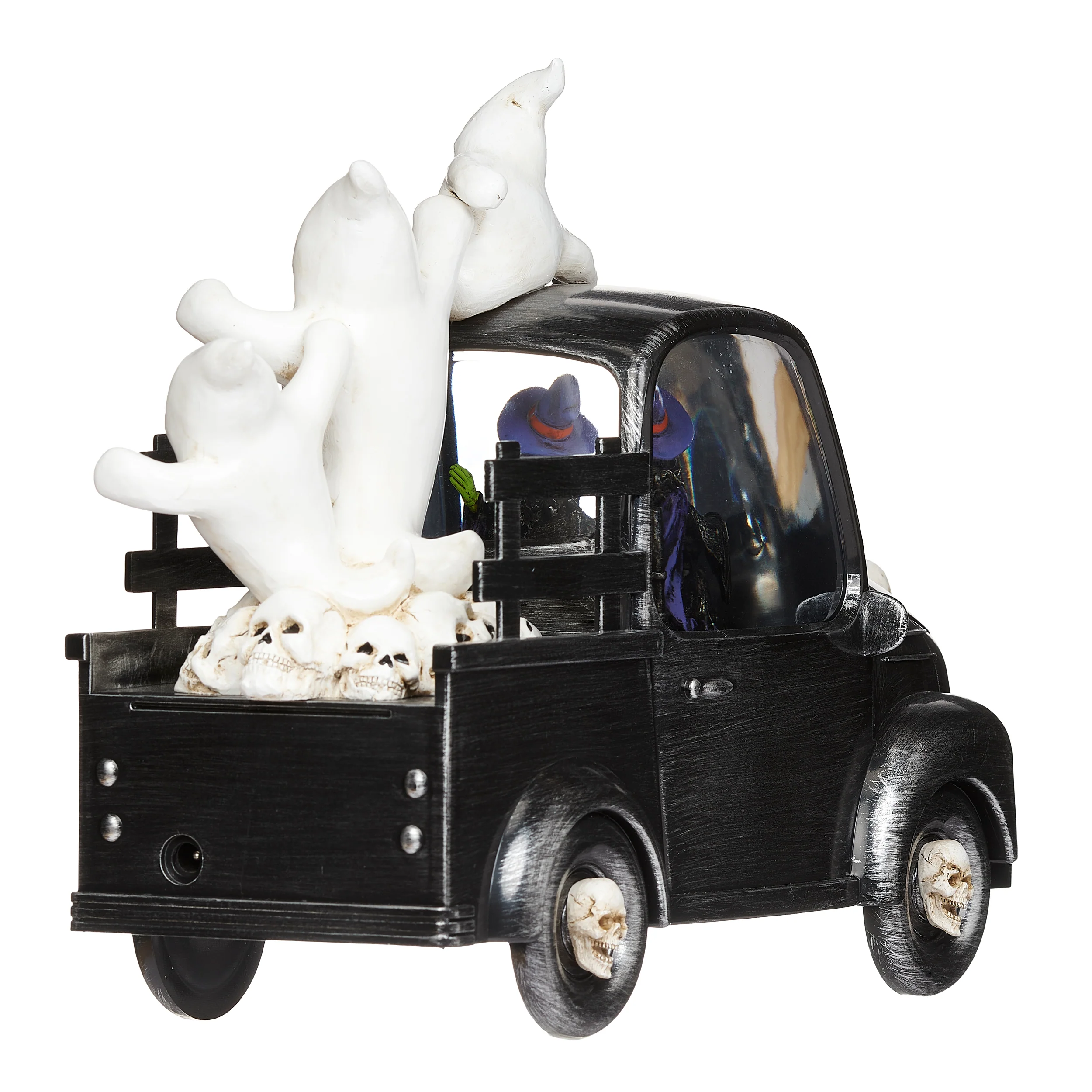 Lighted Swirl Vintage Truck with Witch and Ghosts - Image 3