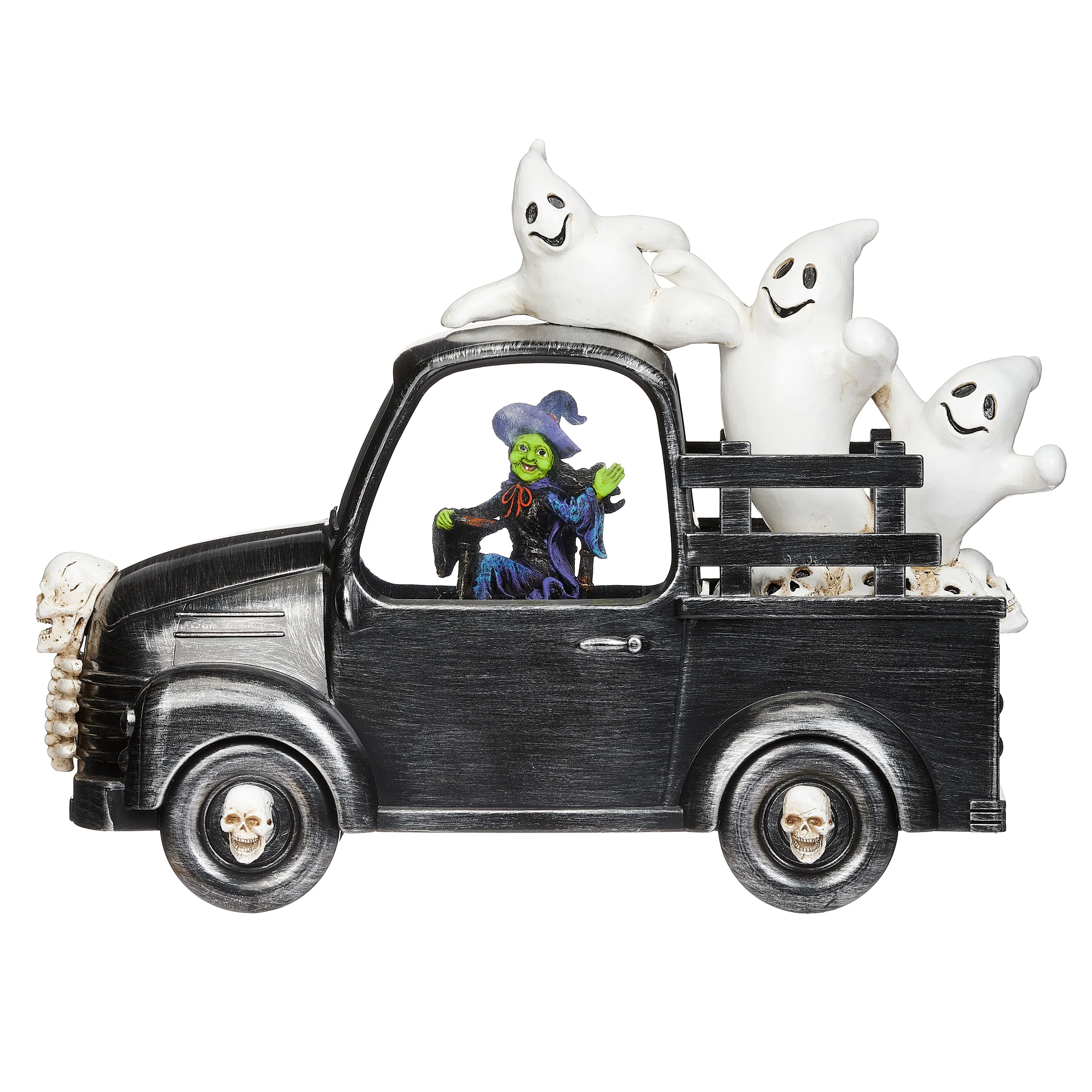 Lighted Swirl Vintage Truck with Witch and Ghosts - Image 4