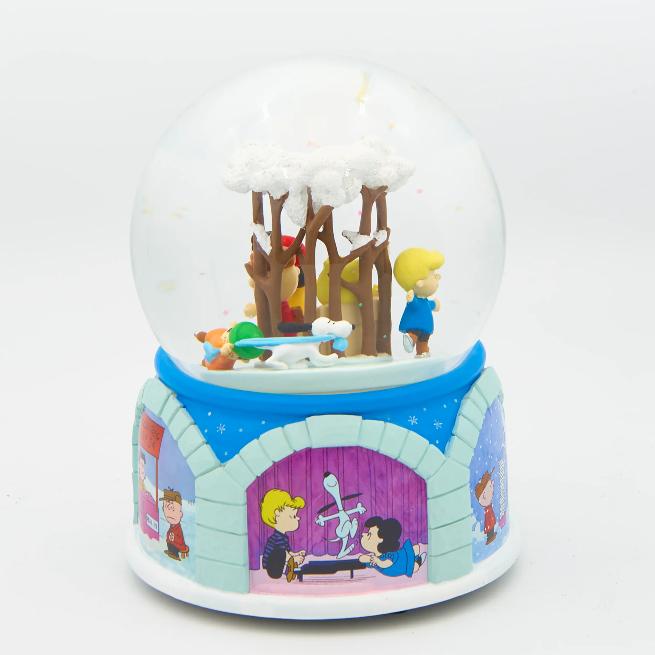 Peanuts Musical Rotating Ice Skaters Glitterdome - "Deck the Halls" Tune - Image 3