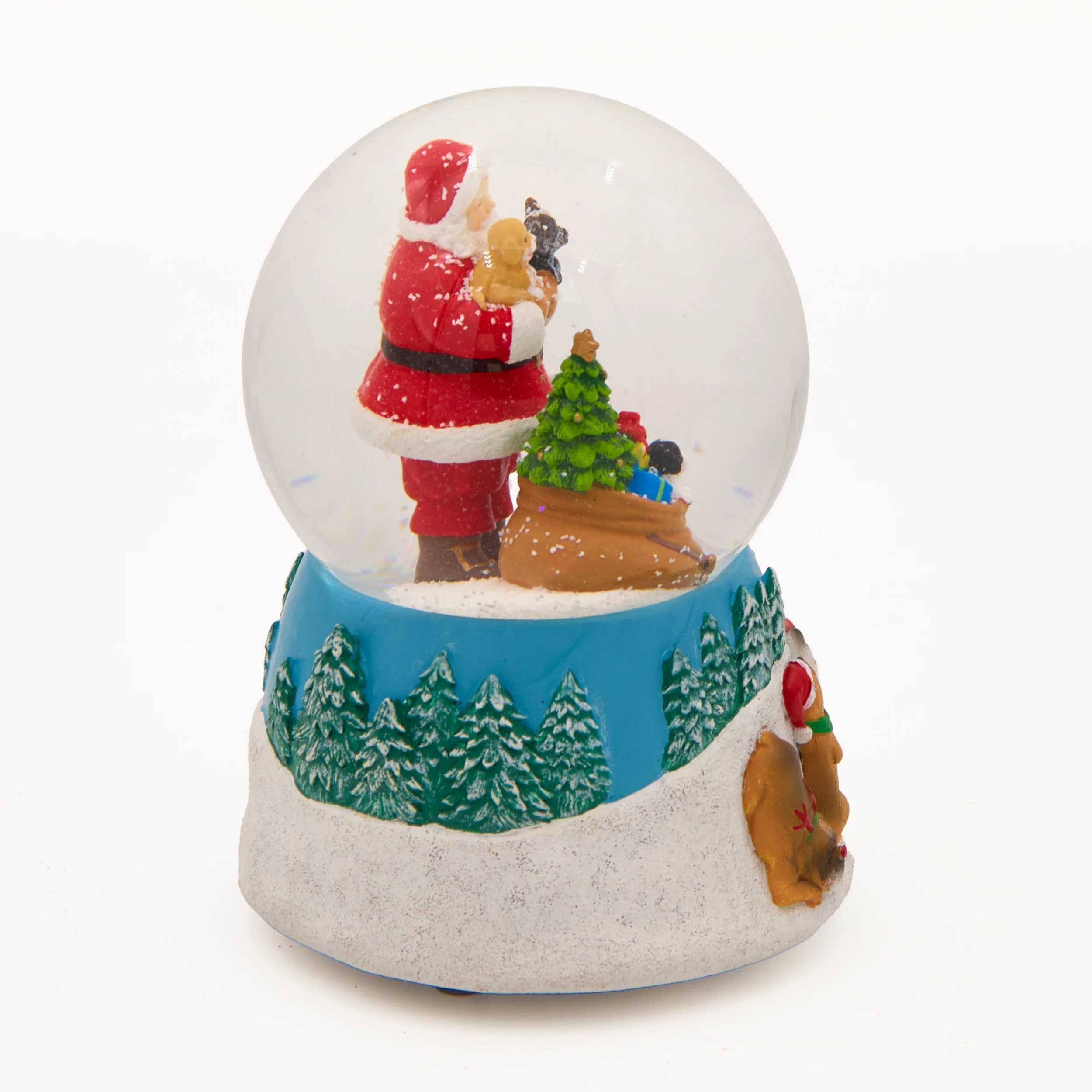 Glitterdome Musical Santa with Puppies - " We Wish You a Merry Christmas" Tune - Image 2