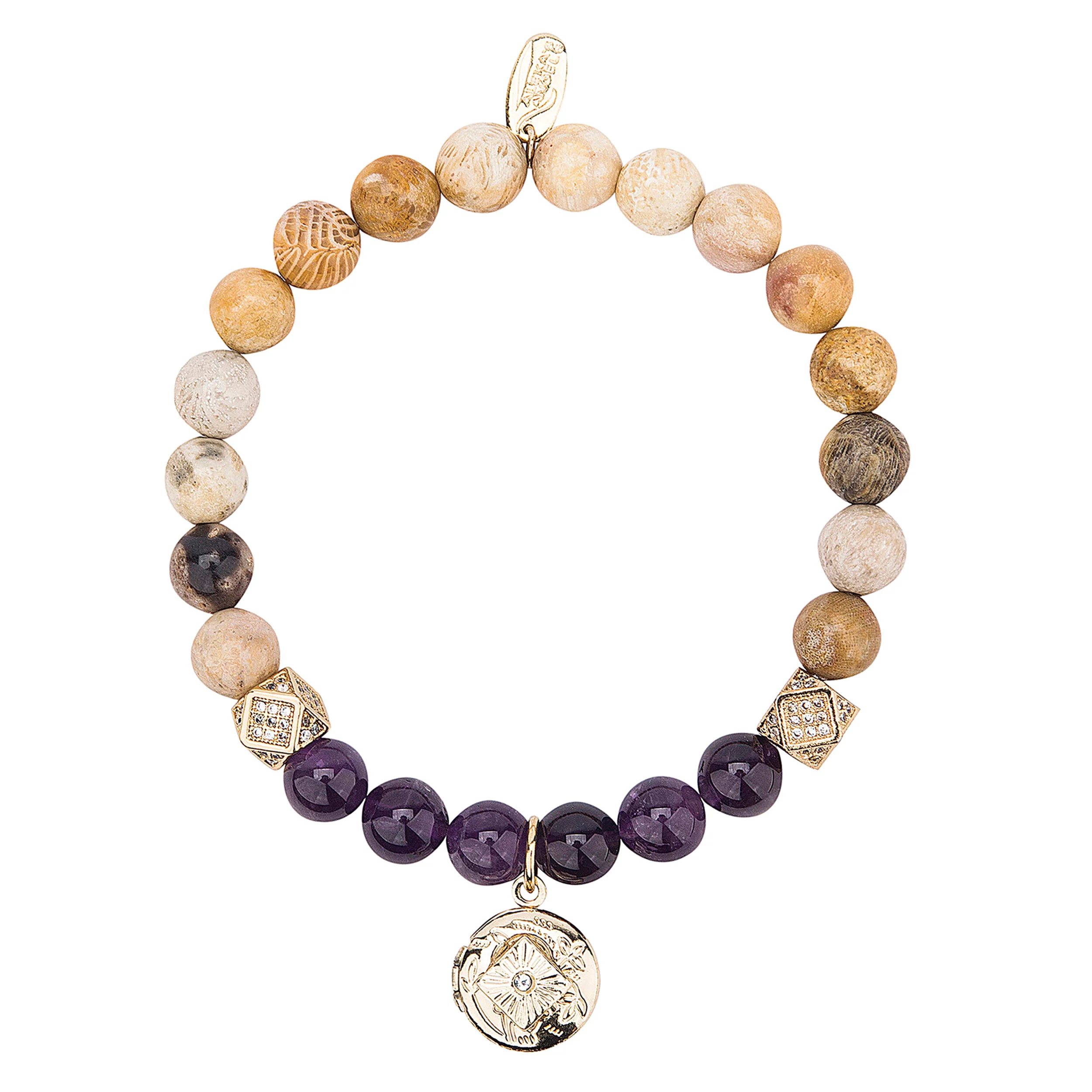 Alexa's Angels Natural Stone & Cubic Zirconia Prayer Box Bracelet - Image 3