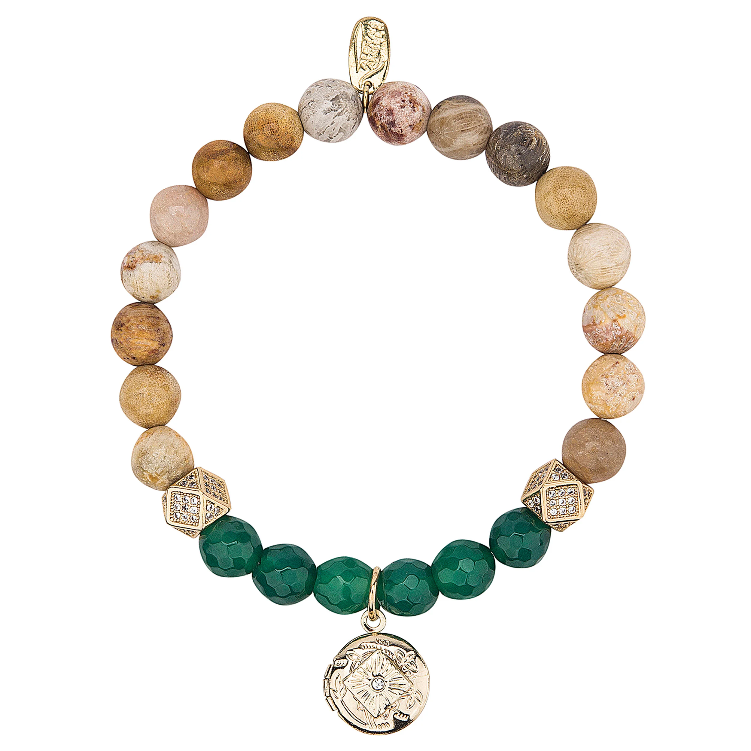 Alexa's Angels Natural Stone & Cubic Zirconia Prayer Box Bracelet - Image 9