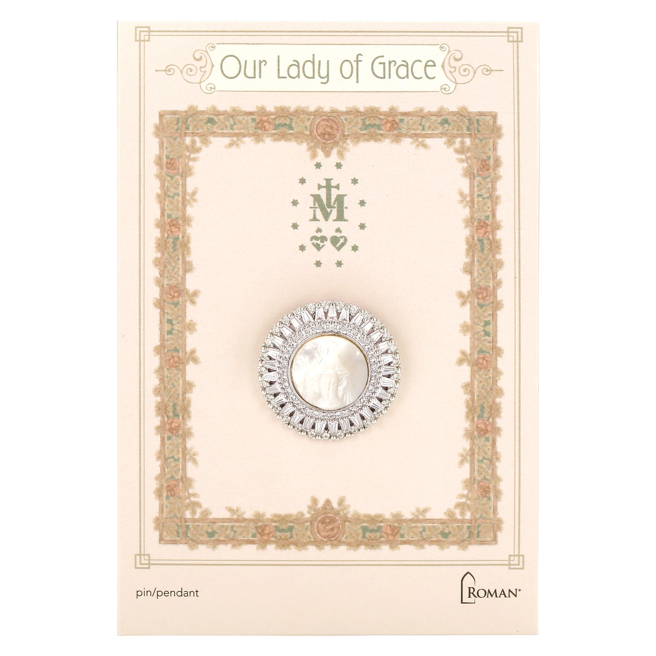 Our Lady of Grace Round Pin & Pendant