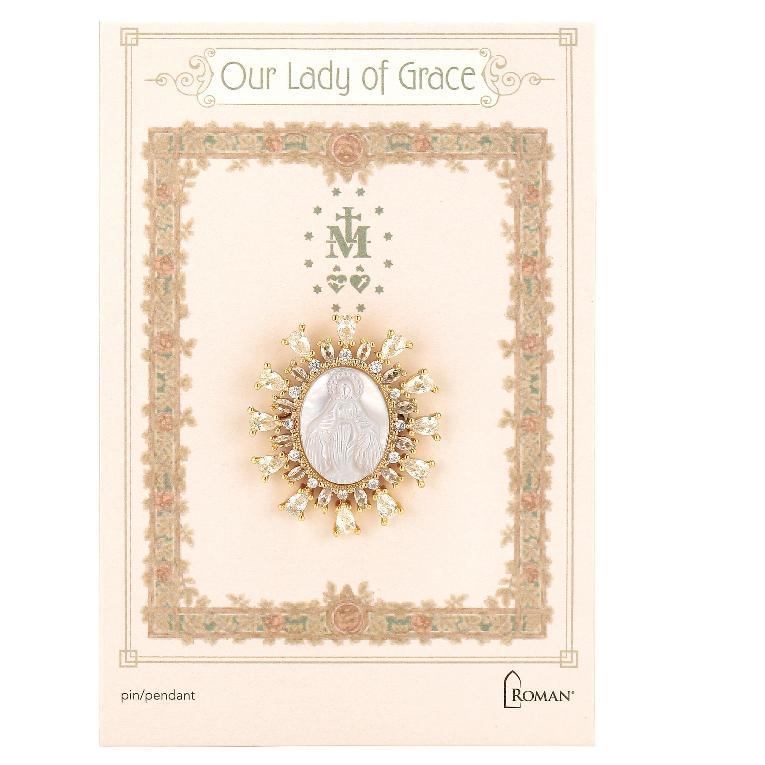 Our Lady of Grace Oval Pin & Pendant - Image 4