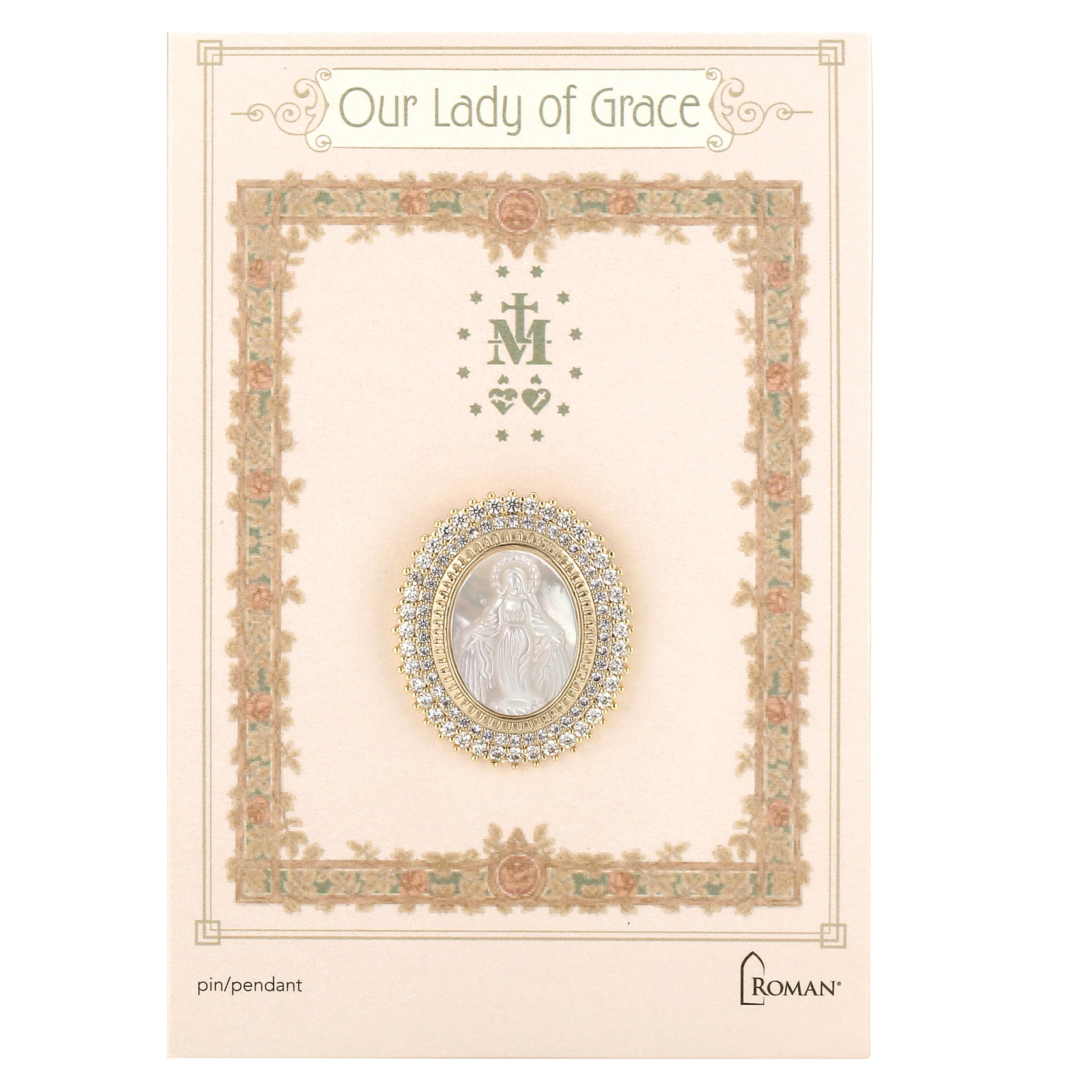 Our Lady of Grace Oval Pin & Pendant - Image 5