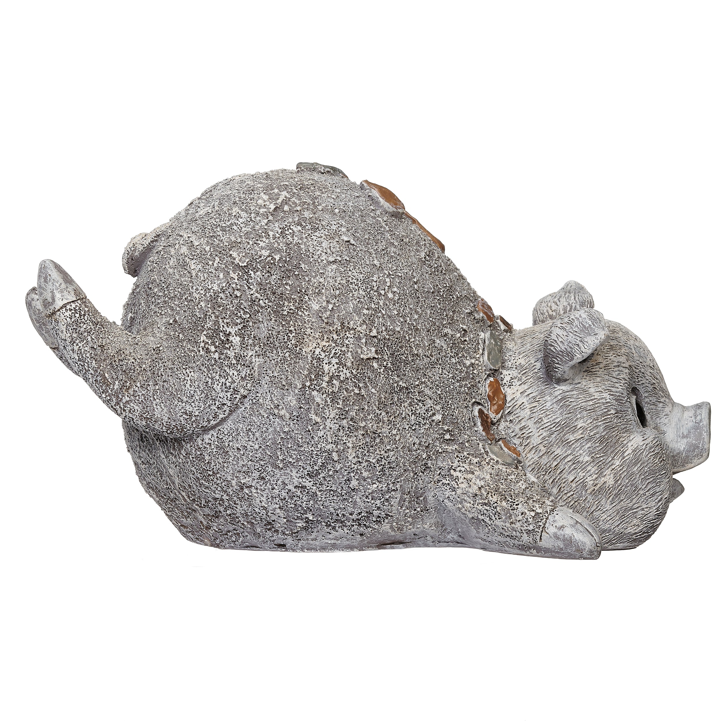 Pebble Flower Pig Garden Statue - Image 2