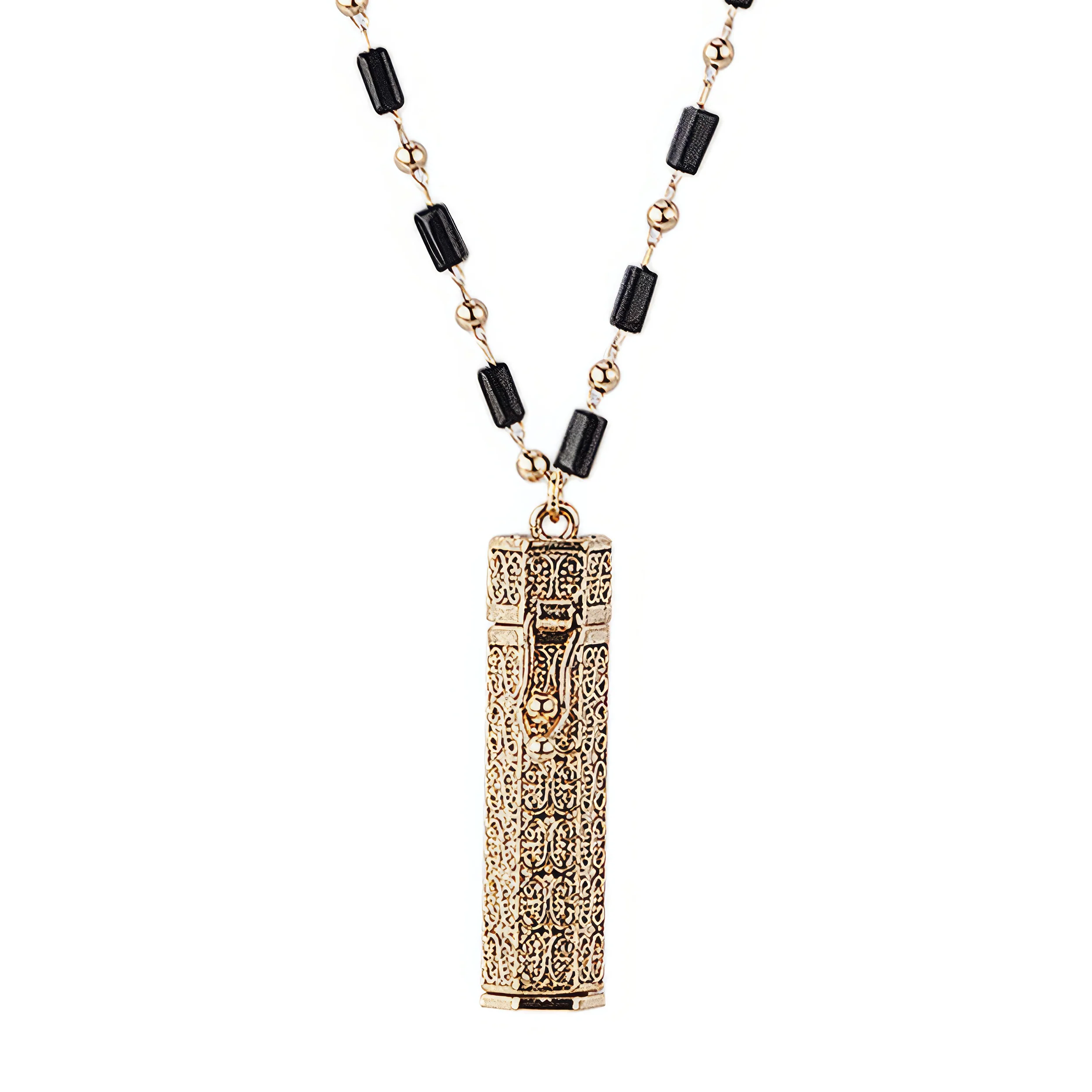 Alexa's Angels Whispers of Faith Prayer Box Necklace – Black & Metal Beads - Image 2