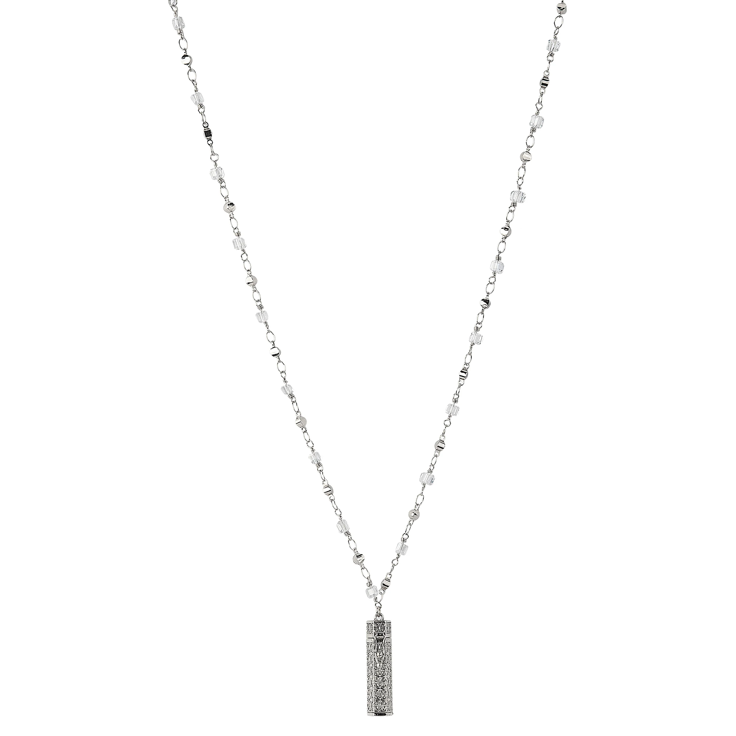 Alexa's Angels Whispers of Faith Prayer Box Necklace – Clear Round Glass Beads - Image 3
