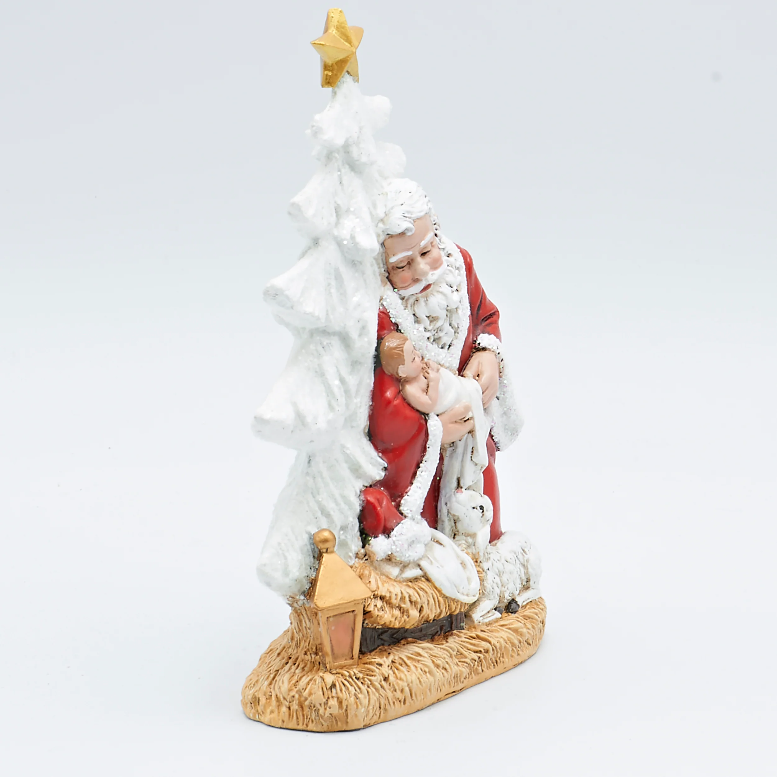 Joseph's Studio Santa Holding Baby Jesus Glitter Tree Figure - Image 3