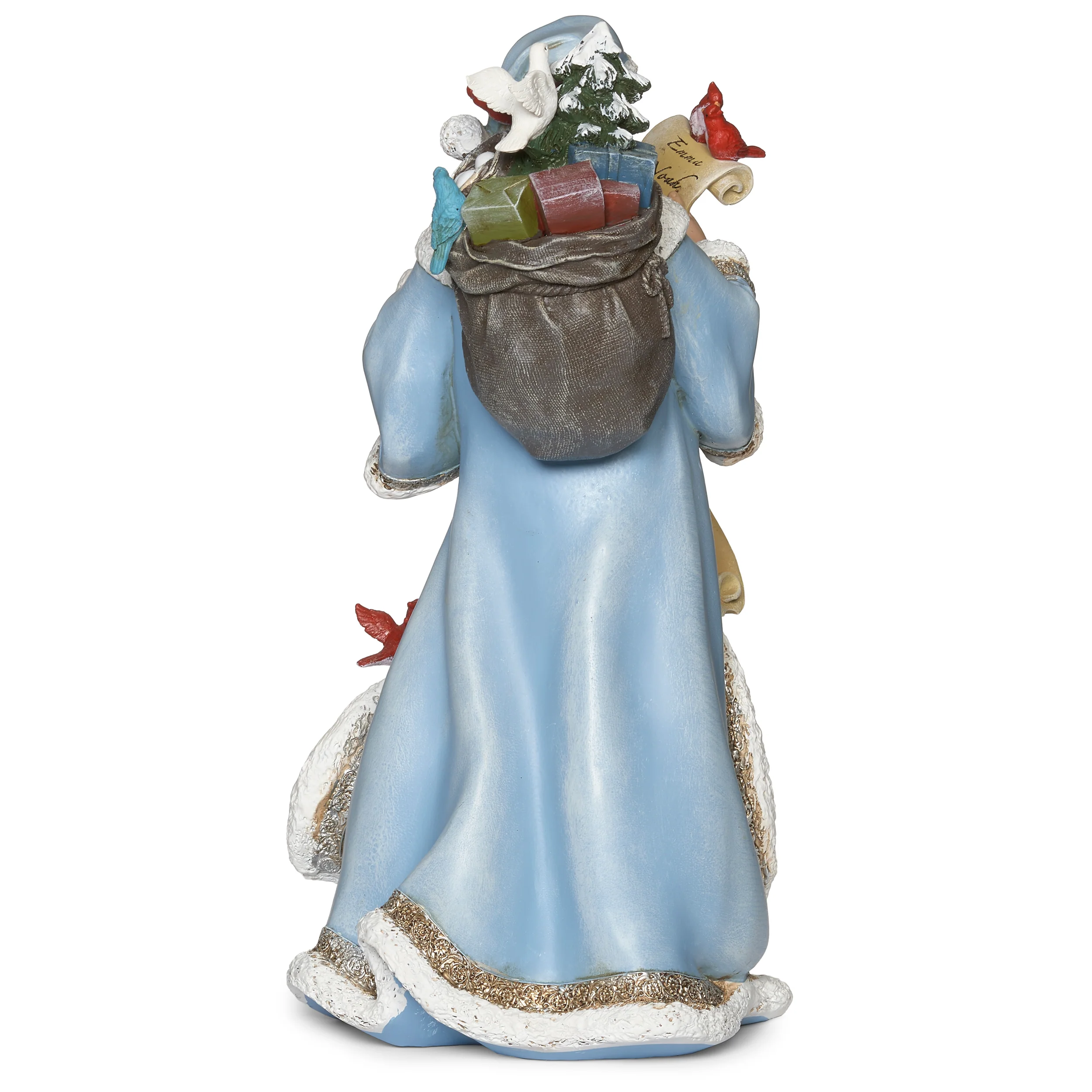 Joseph's Studio Santa in Blue Coat with Feathered Friends Figure - Image 2