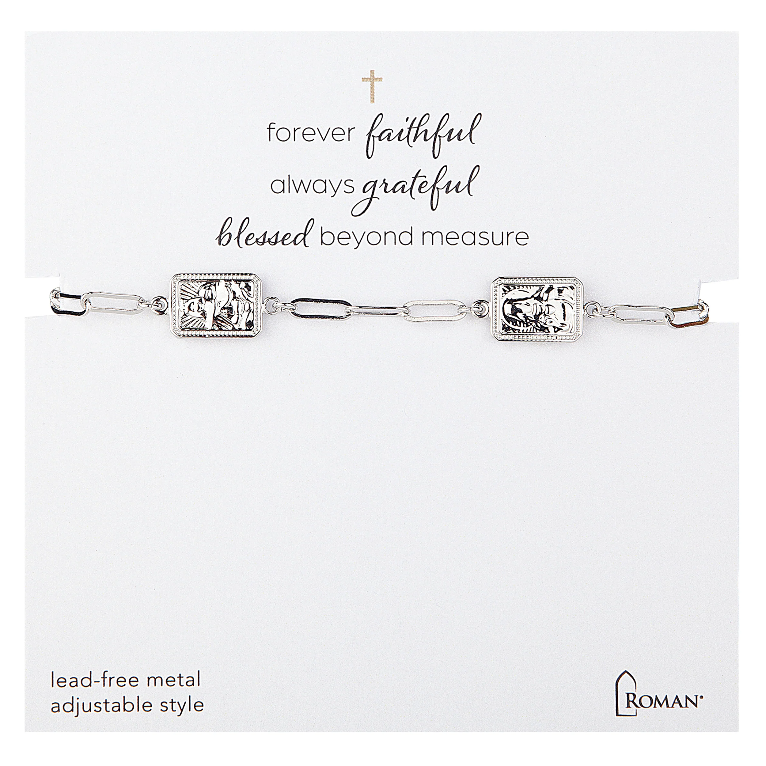 Chain Bracelet with Scapular Charms – Adjustable 7"L - Image 2