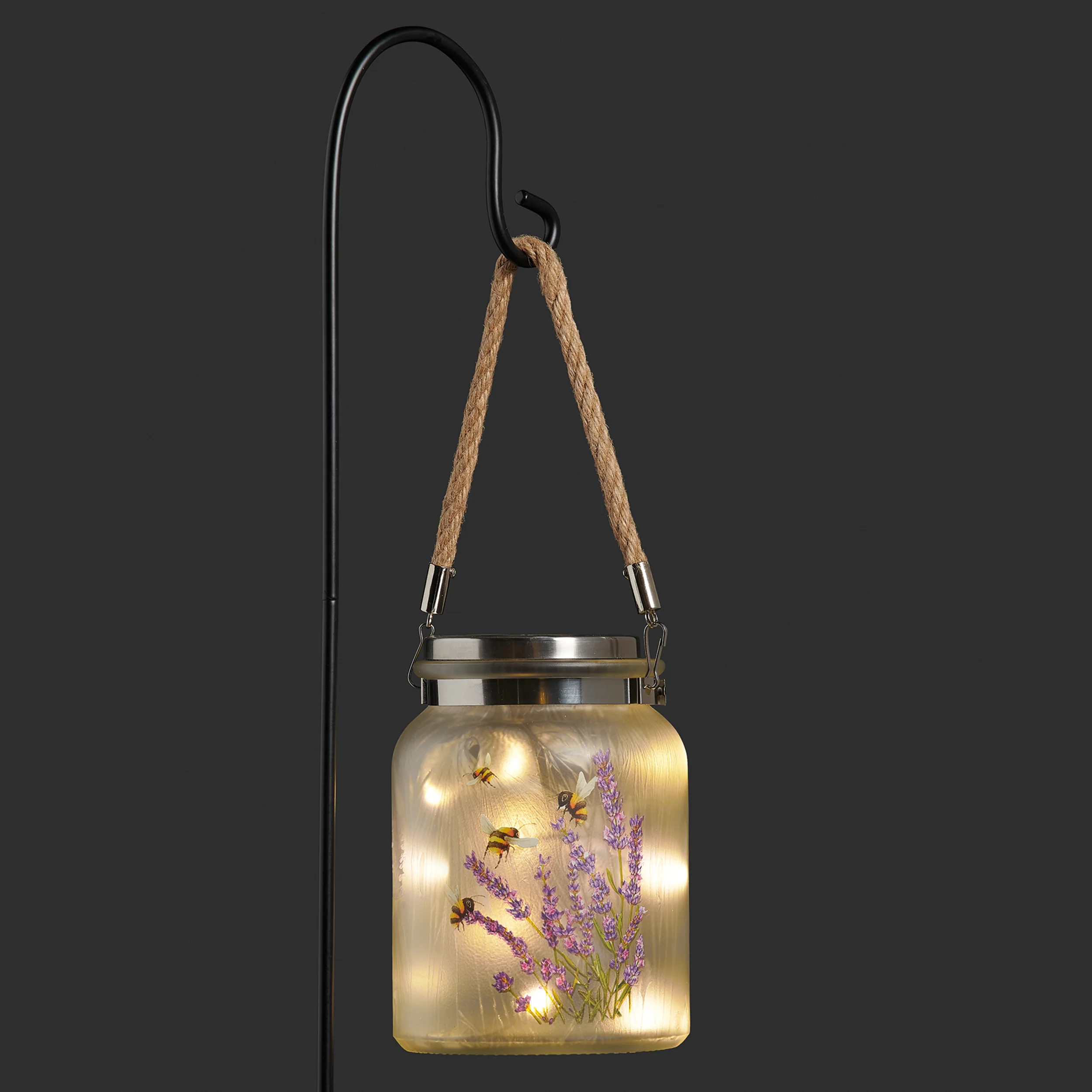 Solar-Powered Nature Jar Garden Light with Stake - Image 2