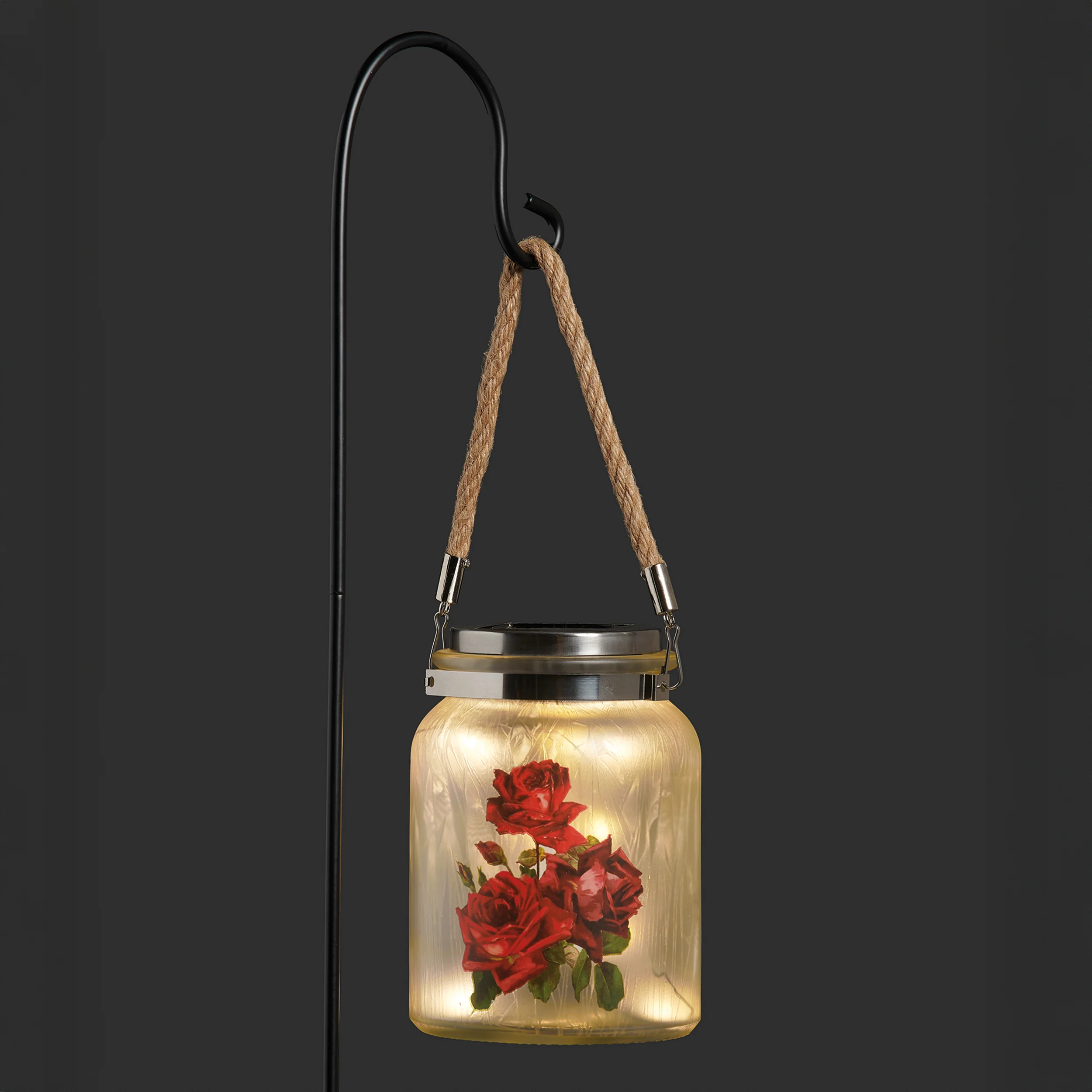 Solar-Powered Nature Jar Garden Light with Stake - Image 3