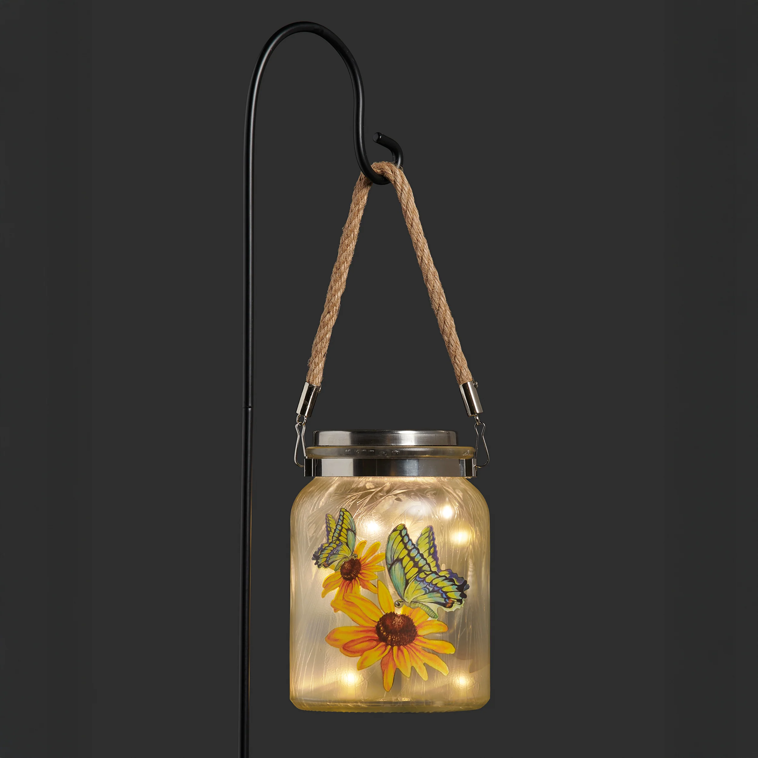 Solar-Powered Nature Jar Garden Light with Stake - Image 4