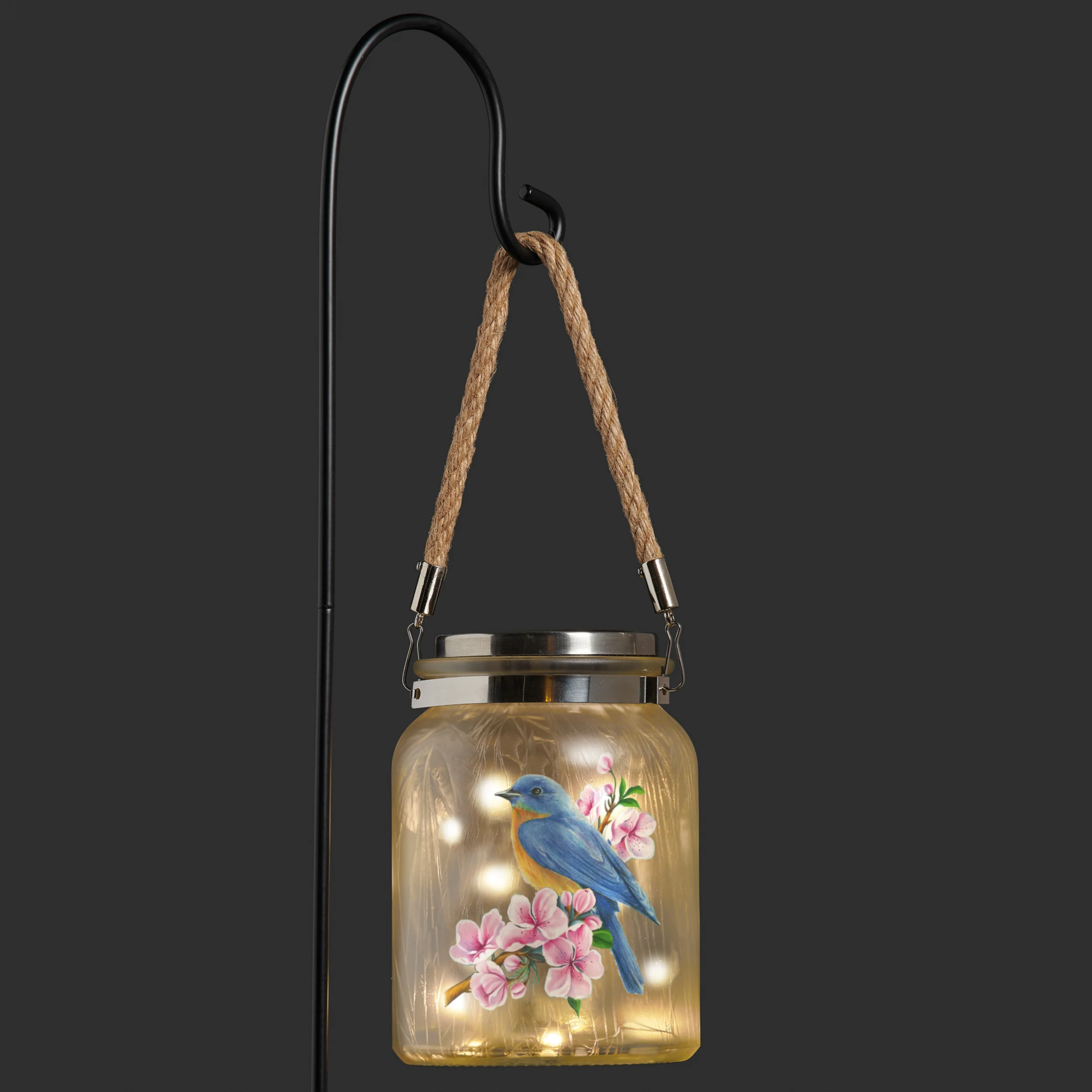 Solar-Powered Nature Jar Garden Light with Stake - Image 5