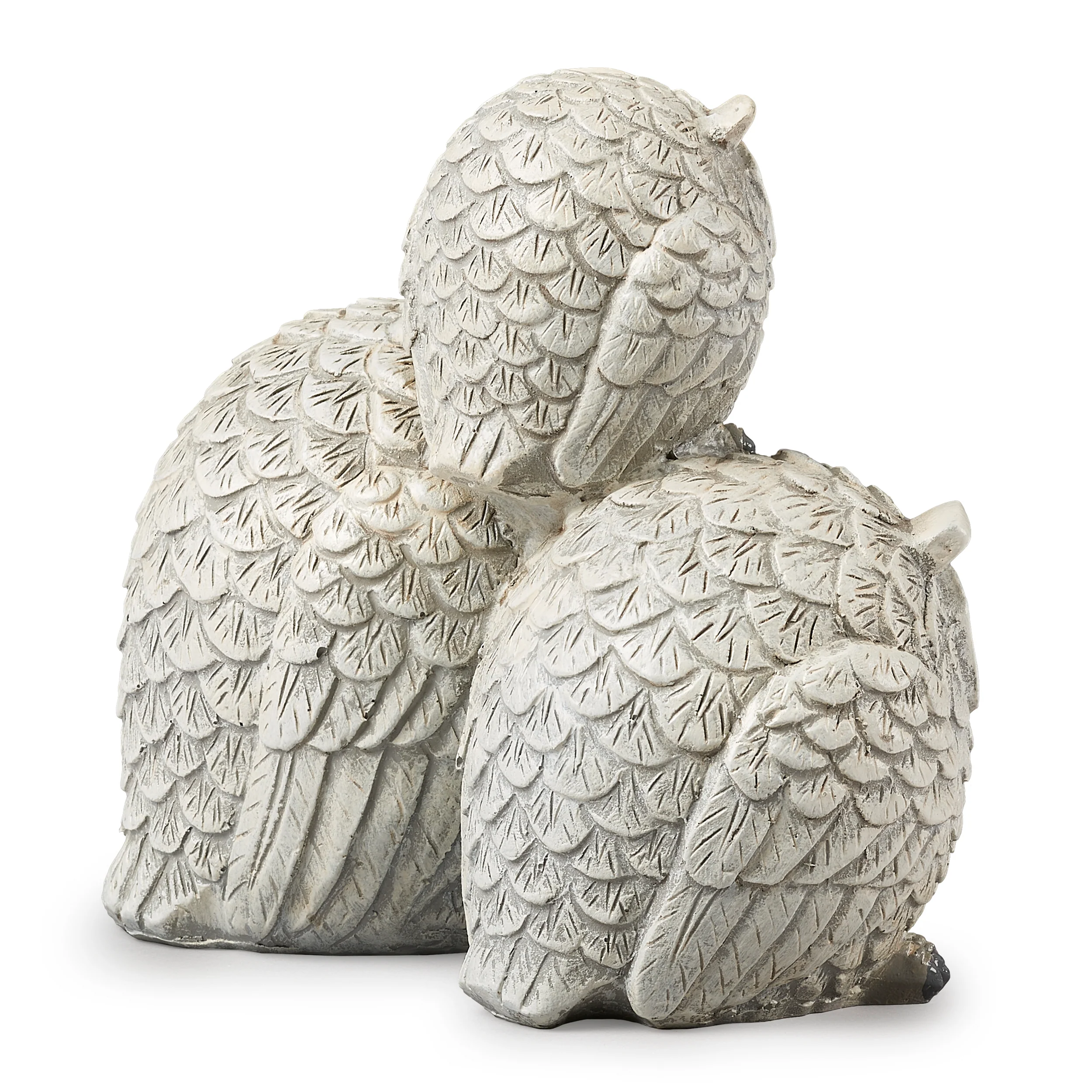 Pudgy Pals Stacked Owl Family Garden Statue - Image 2
